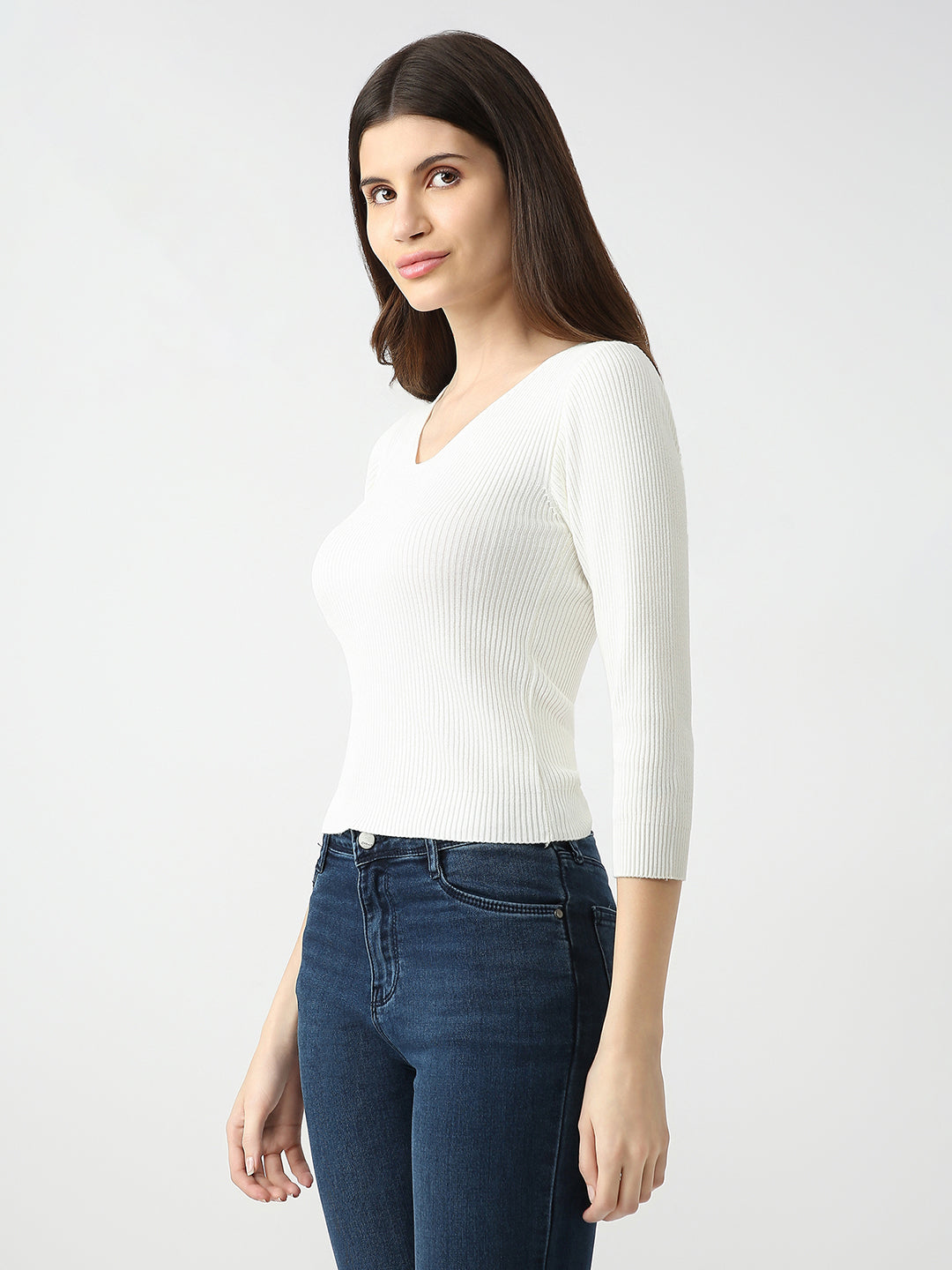 Women Slim Fit Flat Knit Top