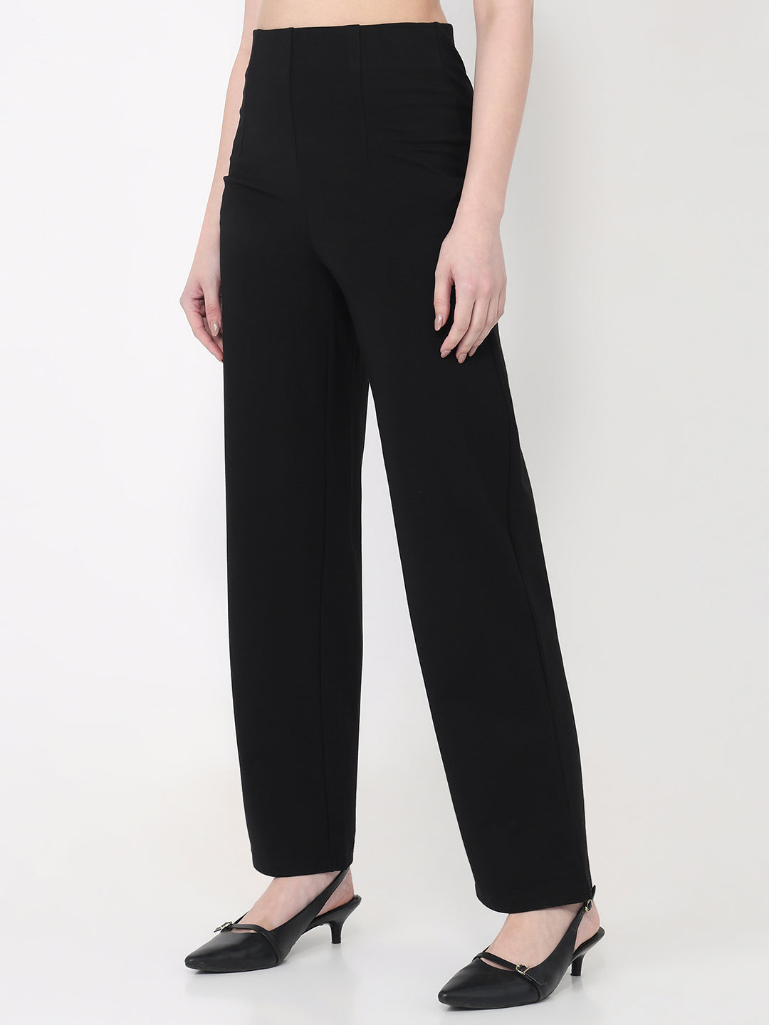 Women Black High-Rise Treggings