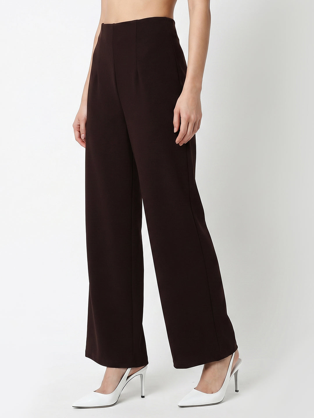 Women Dark Sepia High-Rise Wide Leg Jeans