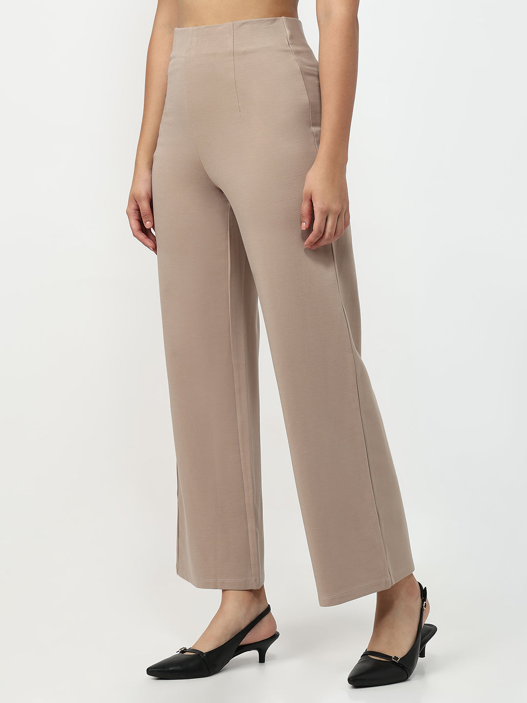 Women Oatmilk Wide Leg Treggings