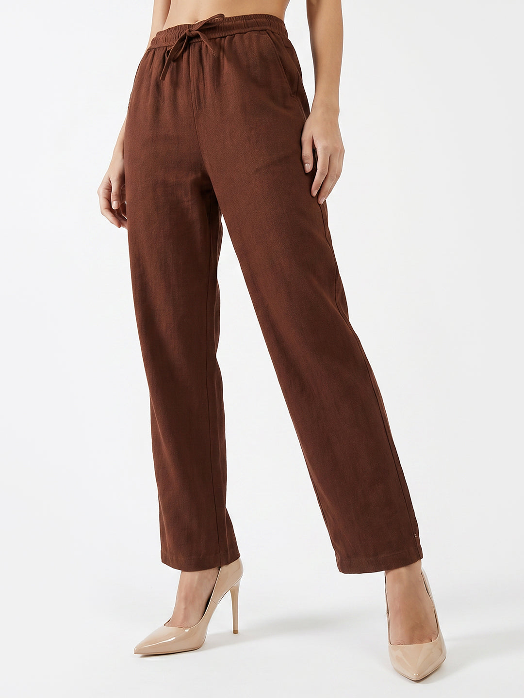 Women Sepia Mid-Rise Trouser