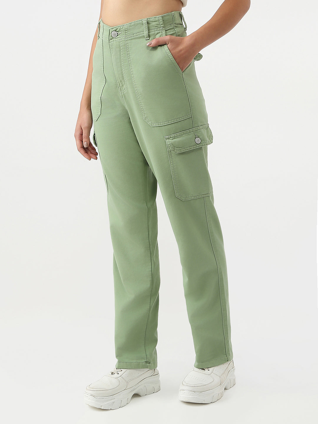 Women High Rise Loose Fit Cargo