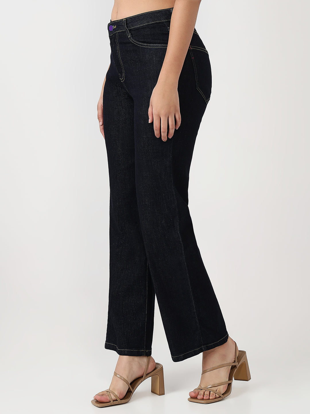 Women Blue High-Rise Straight Jeans