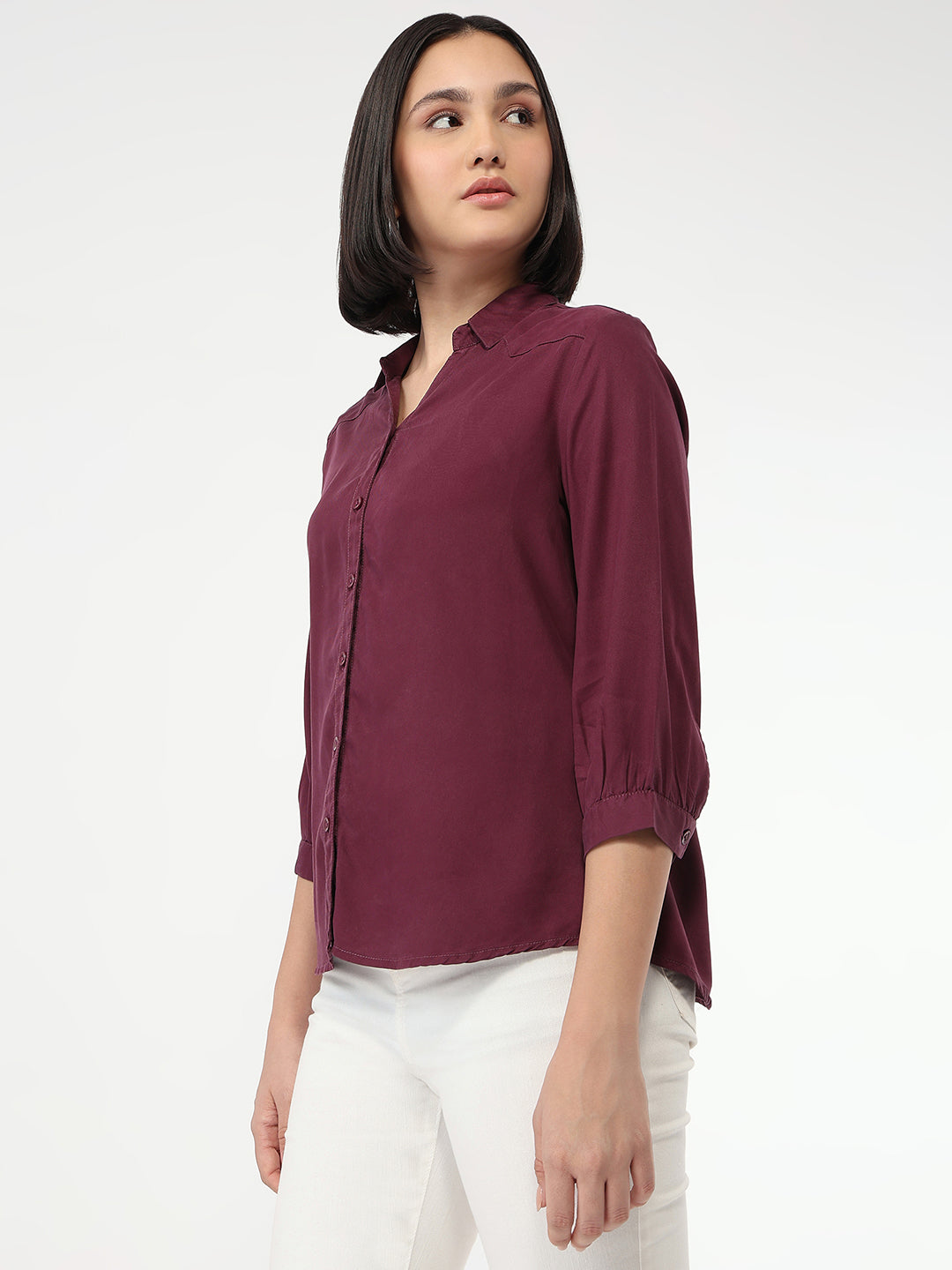 Women Mauve Slim Fit Shirt