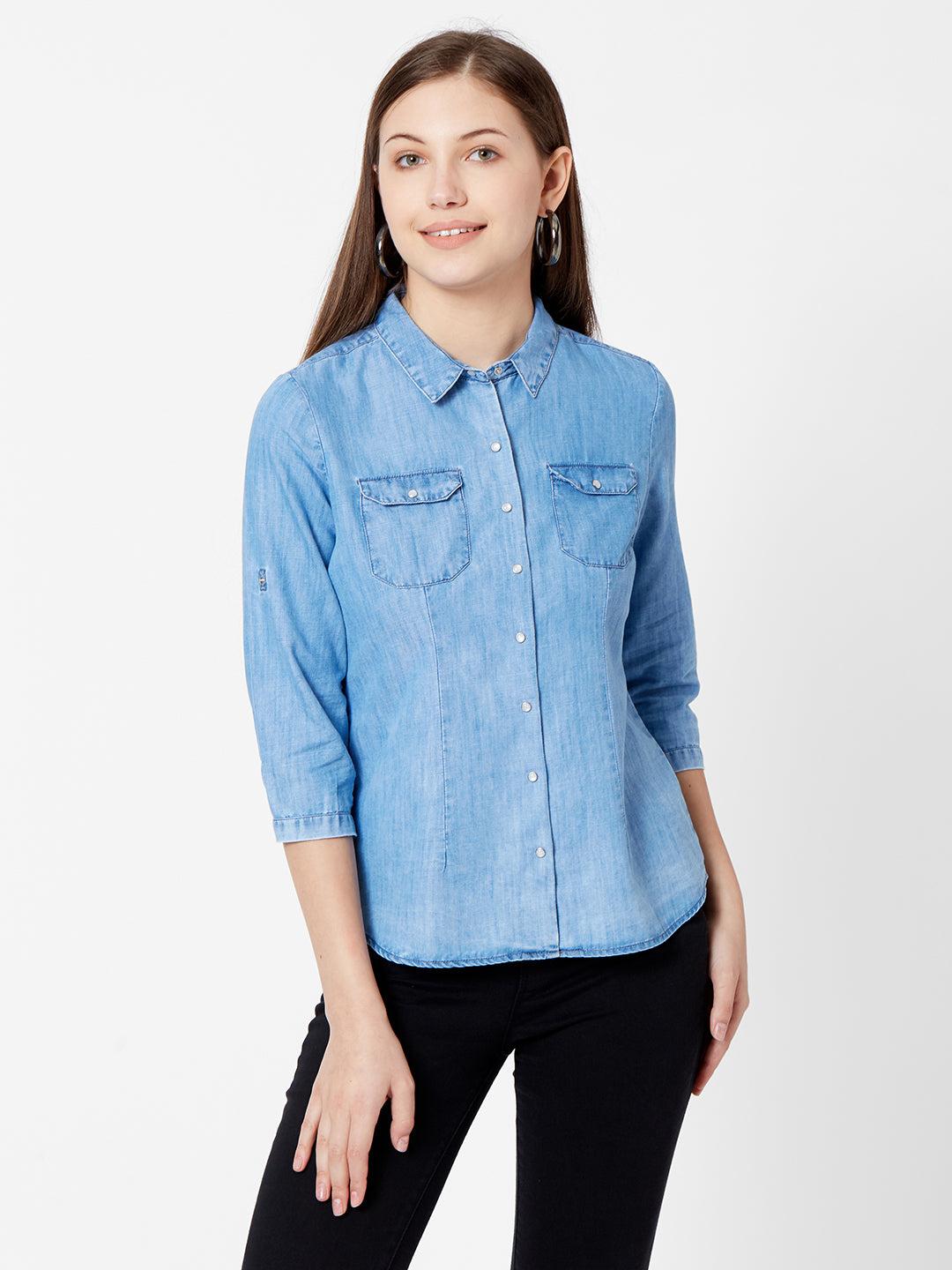 Women Blue Denim Shirt