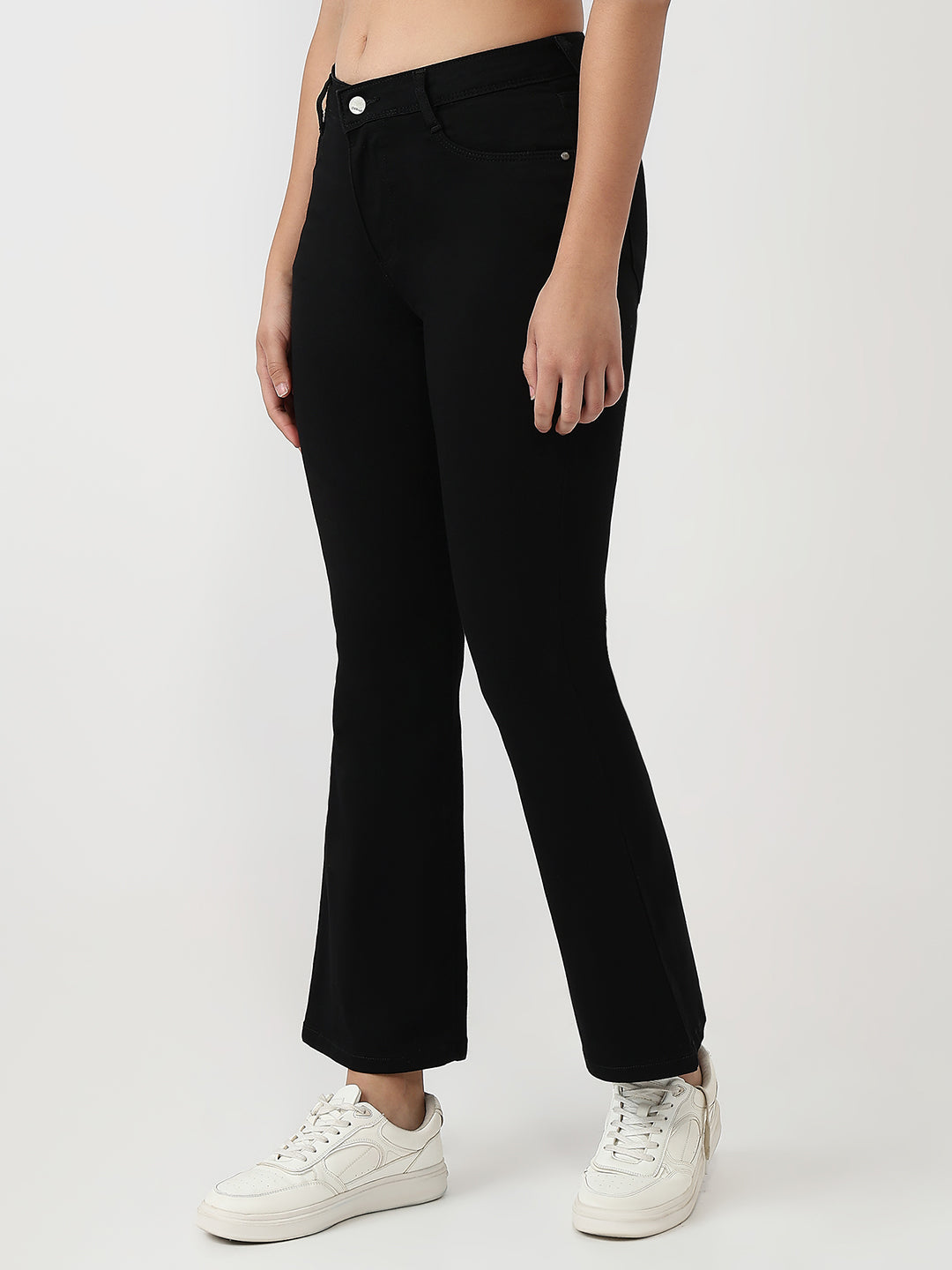 Women Black High-Rise Flare Jeans