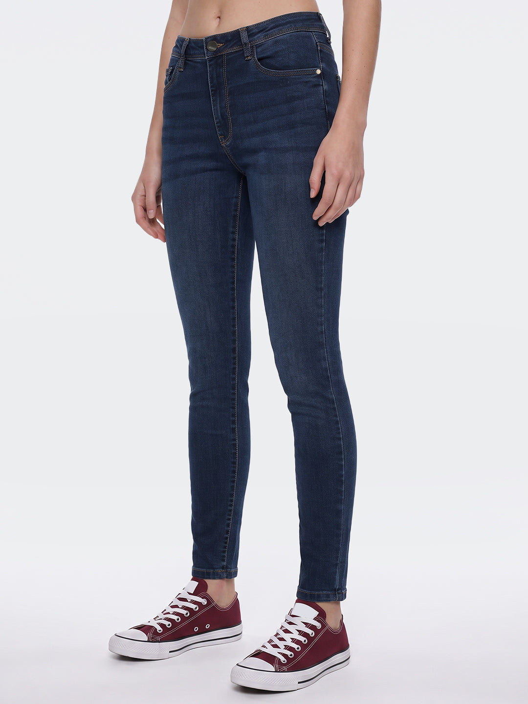 Blue High-Rise Skinny Jeans