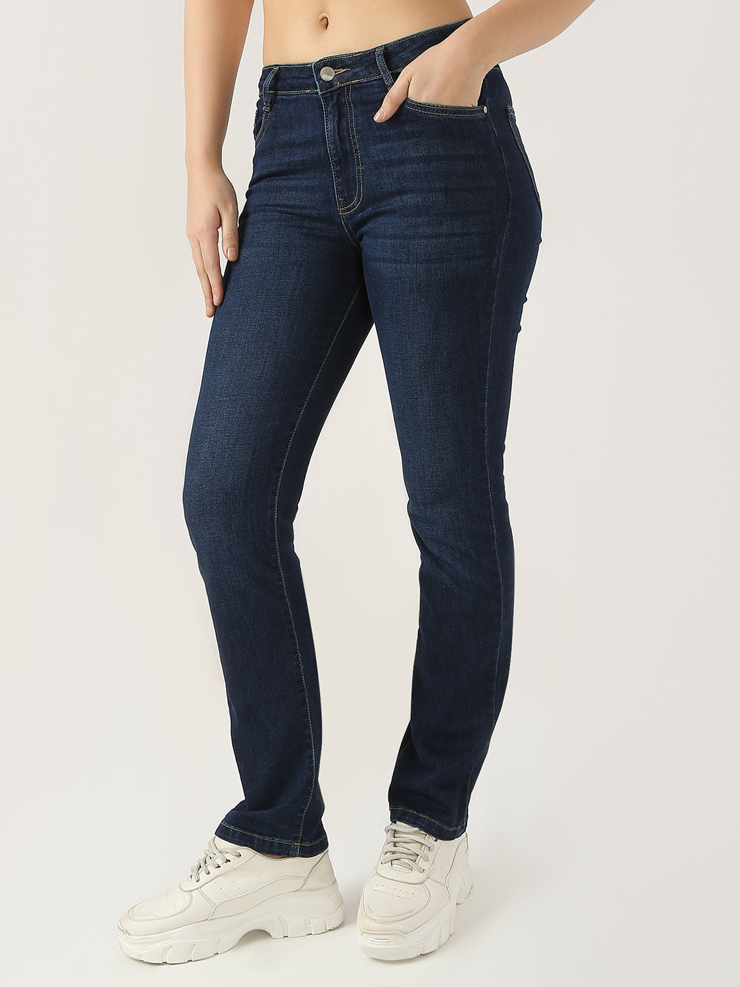 Women High-Rise Slim Straight Fit Jeans