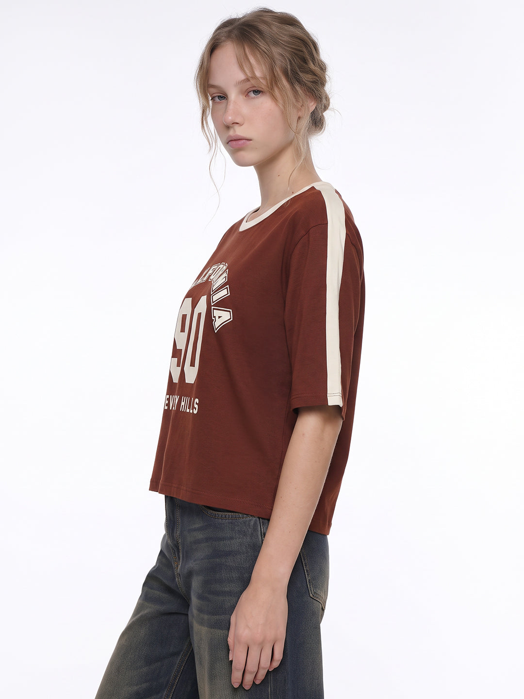 Sepia Graphic Crop Genz Tees