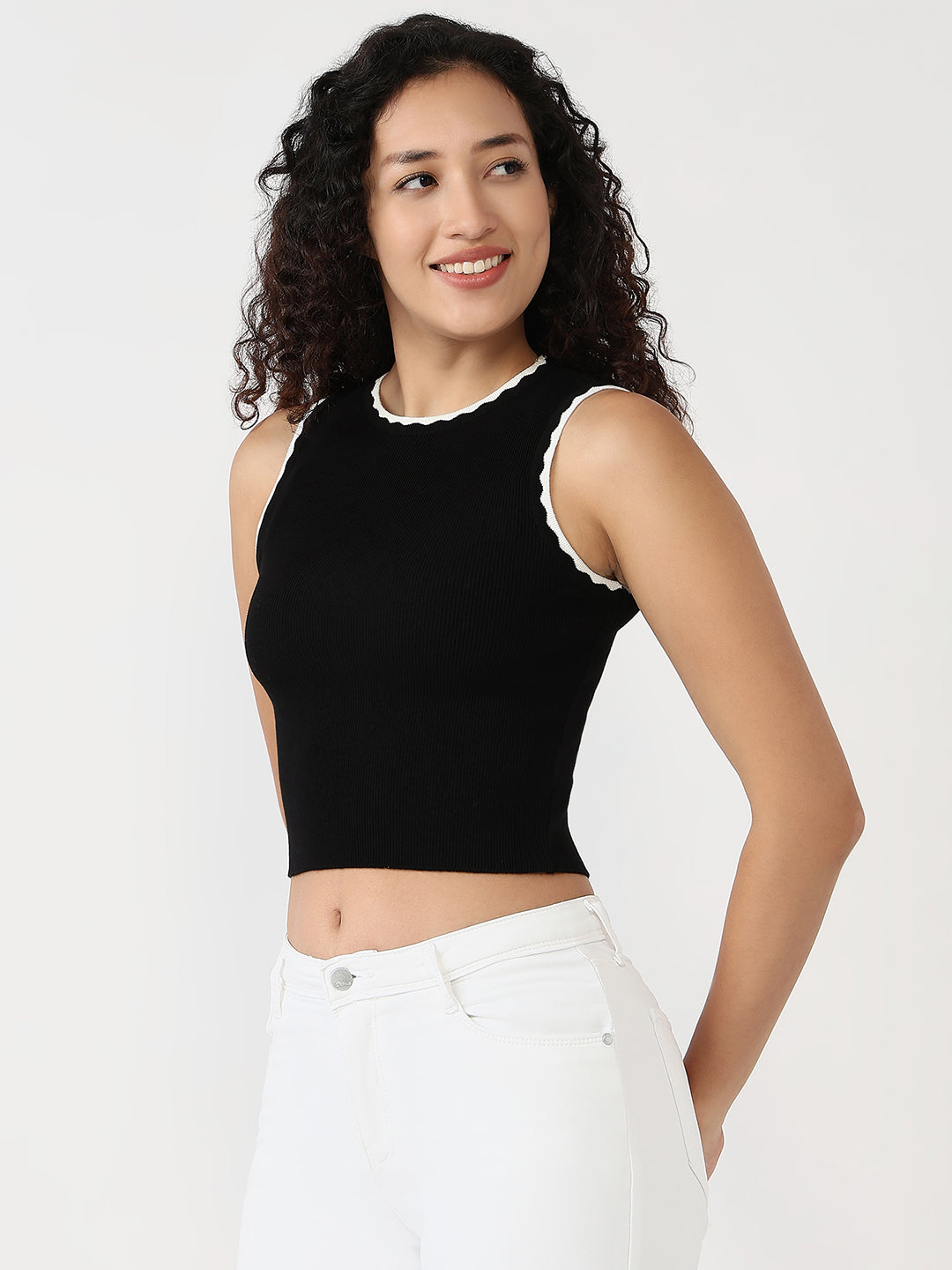 Women Black Slim Tank Top
