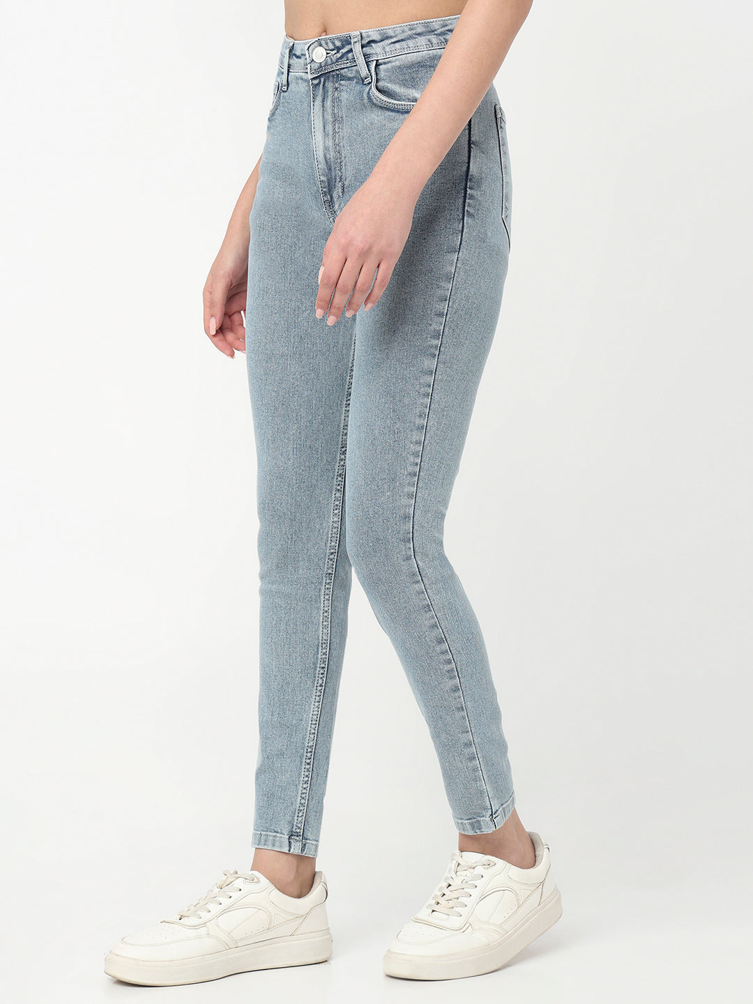 Women Light Blue High-Rise Skinny Jeans