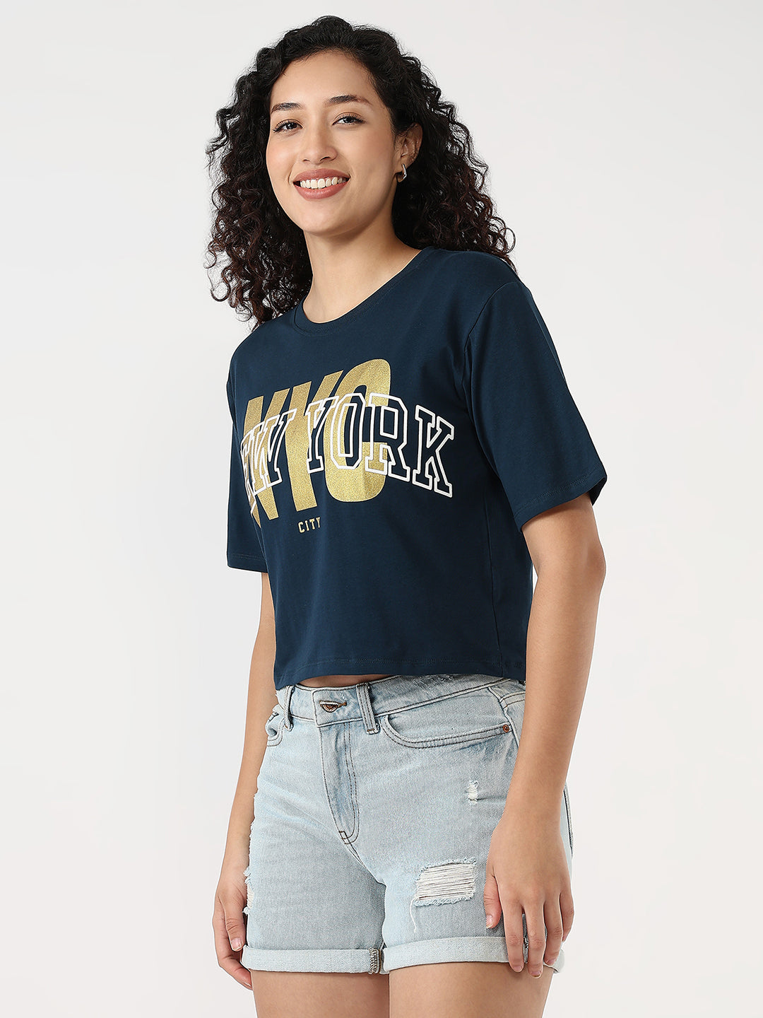Women Airforce Slim Graphic Crop T-Shirt