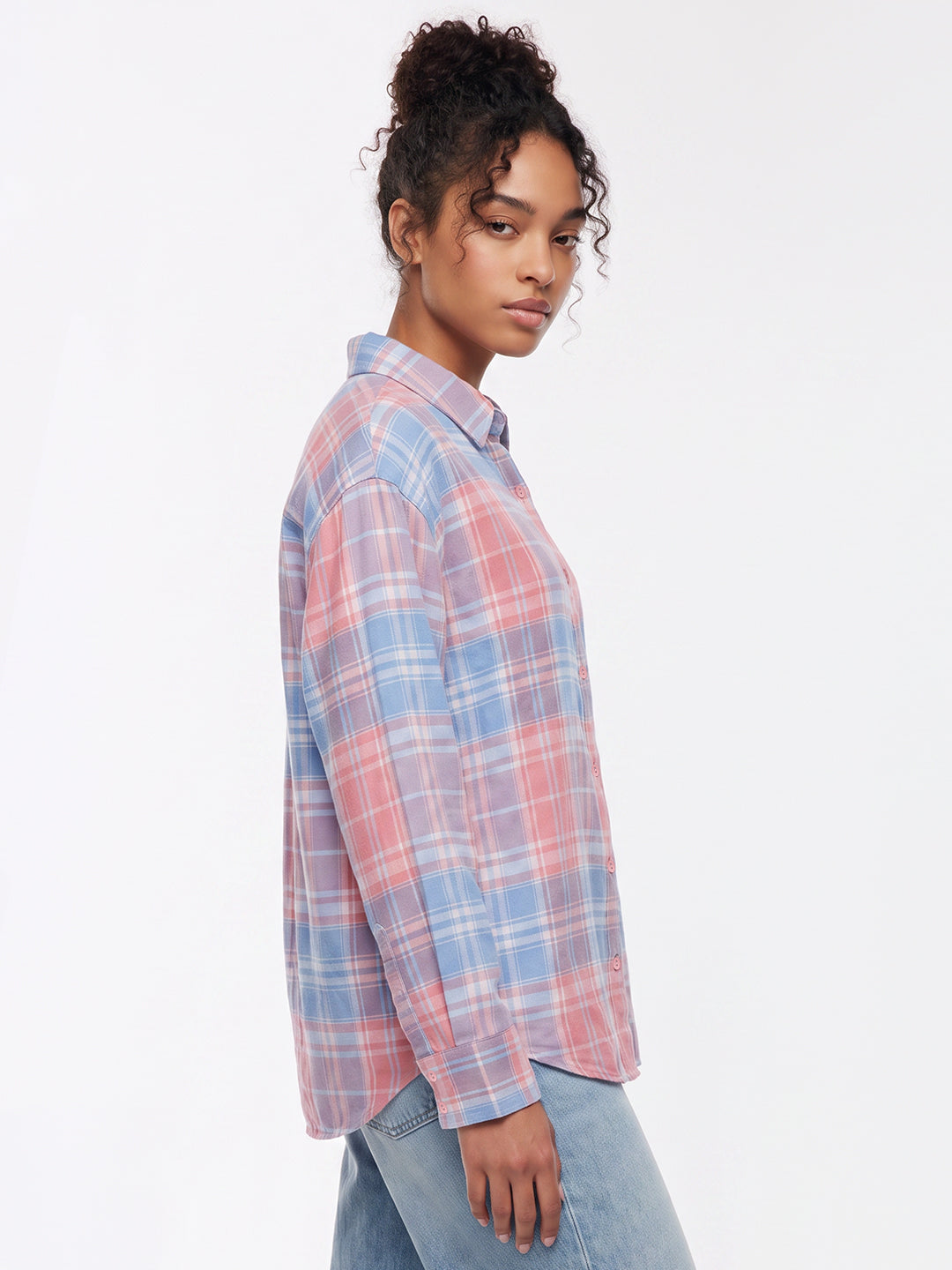 Peach/Blue Oversized Shirt