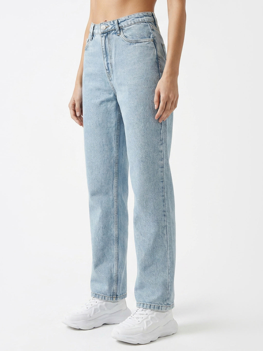 Women Blue High-Rise Straight Fit Jeans