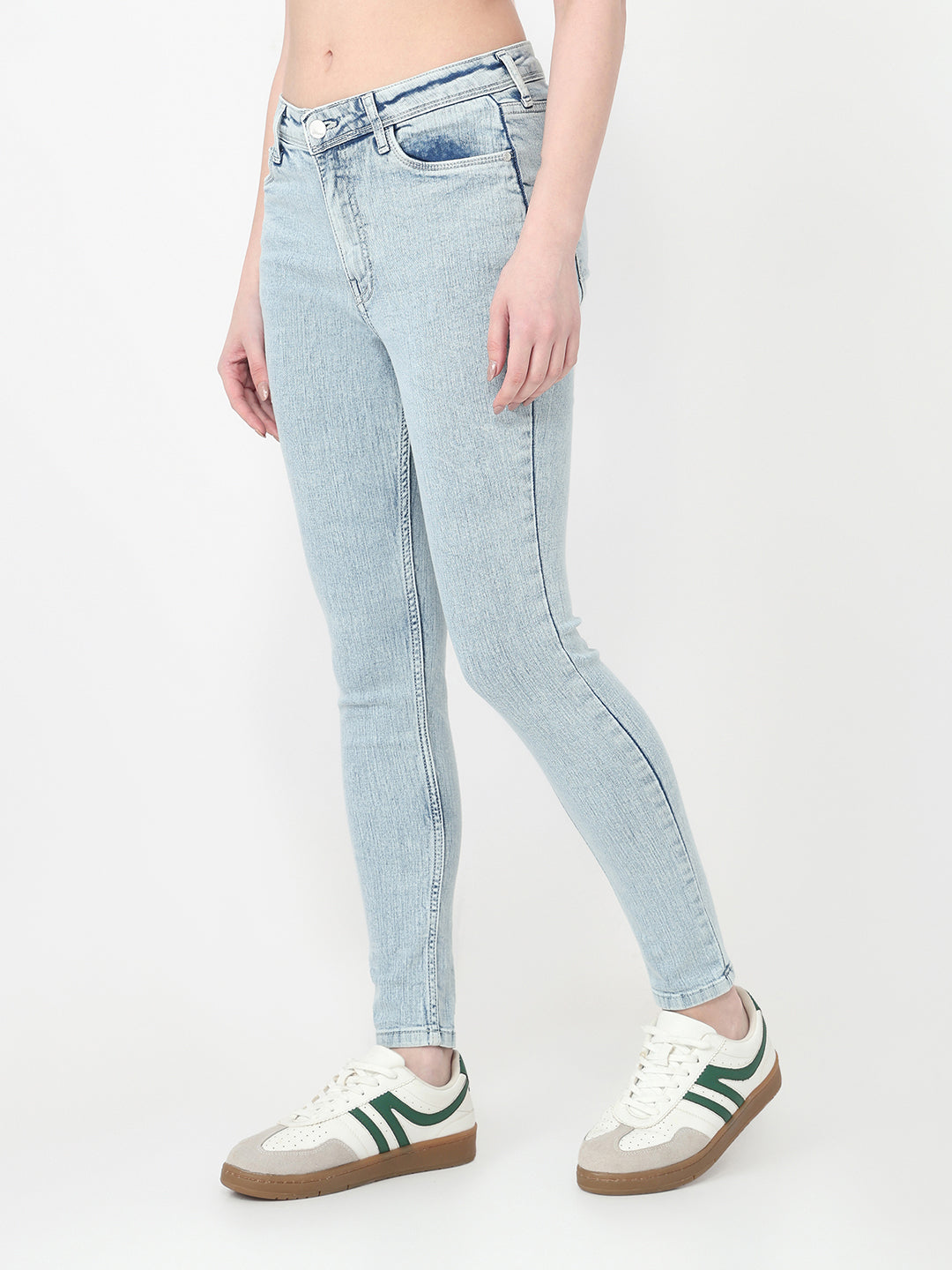 Women Light Blue High-Rise Skinny Jeans