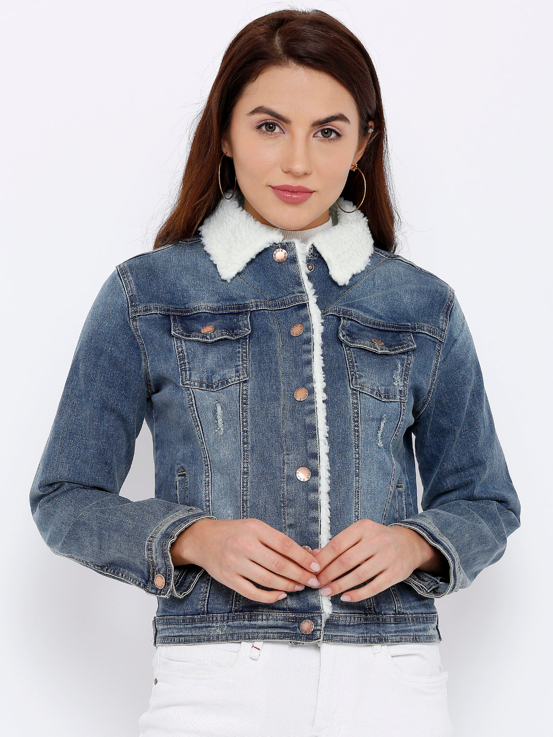 Women Blue Denim Jacket