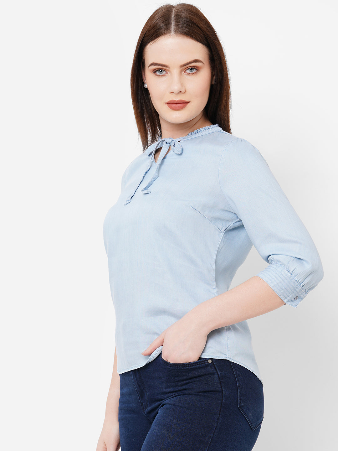 Women Tie-Up Denim Top
