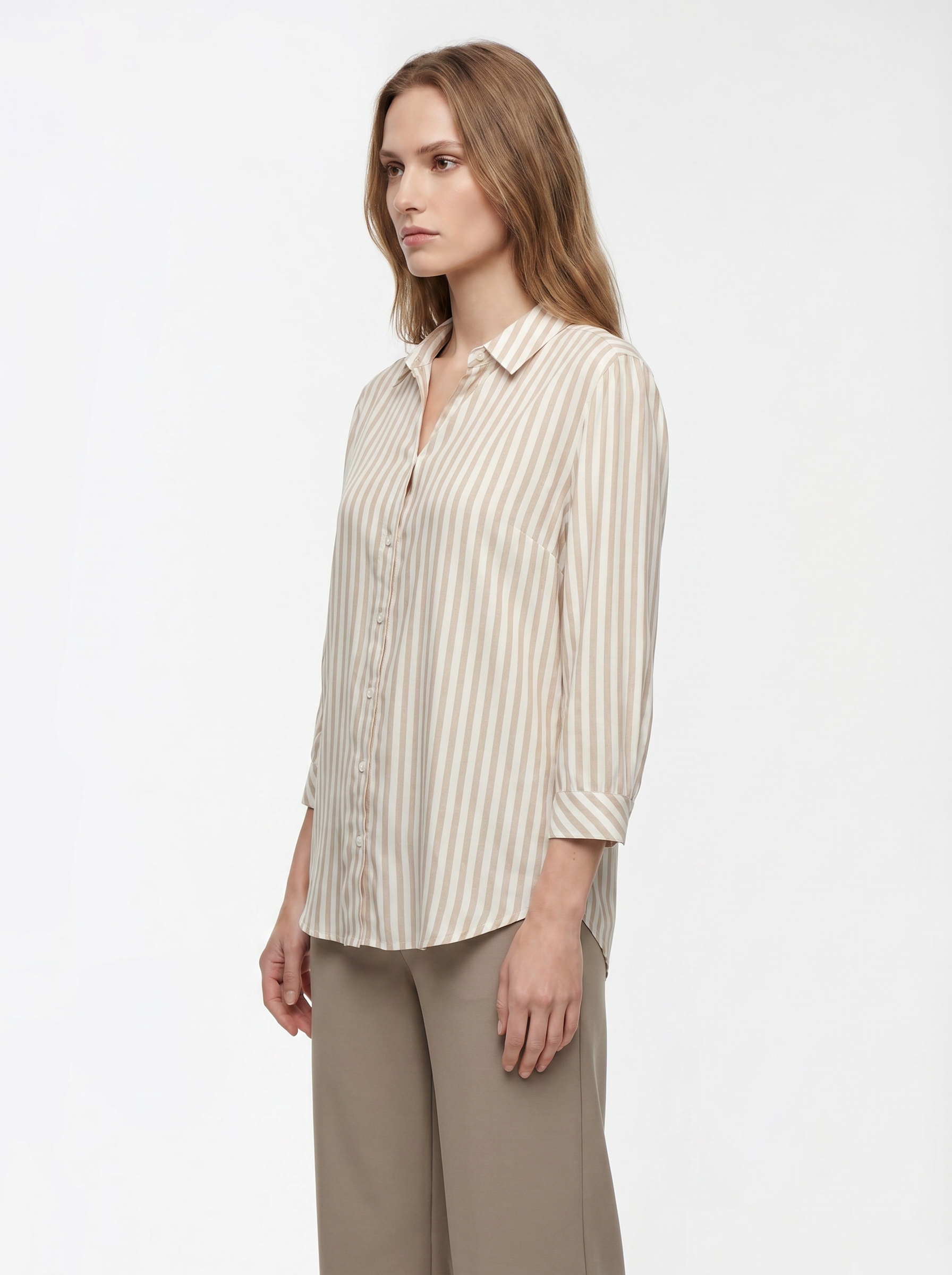 Women Beige/White Shirt