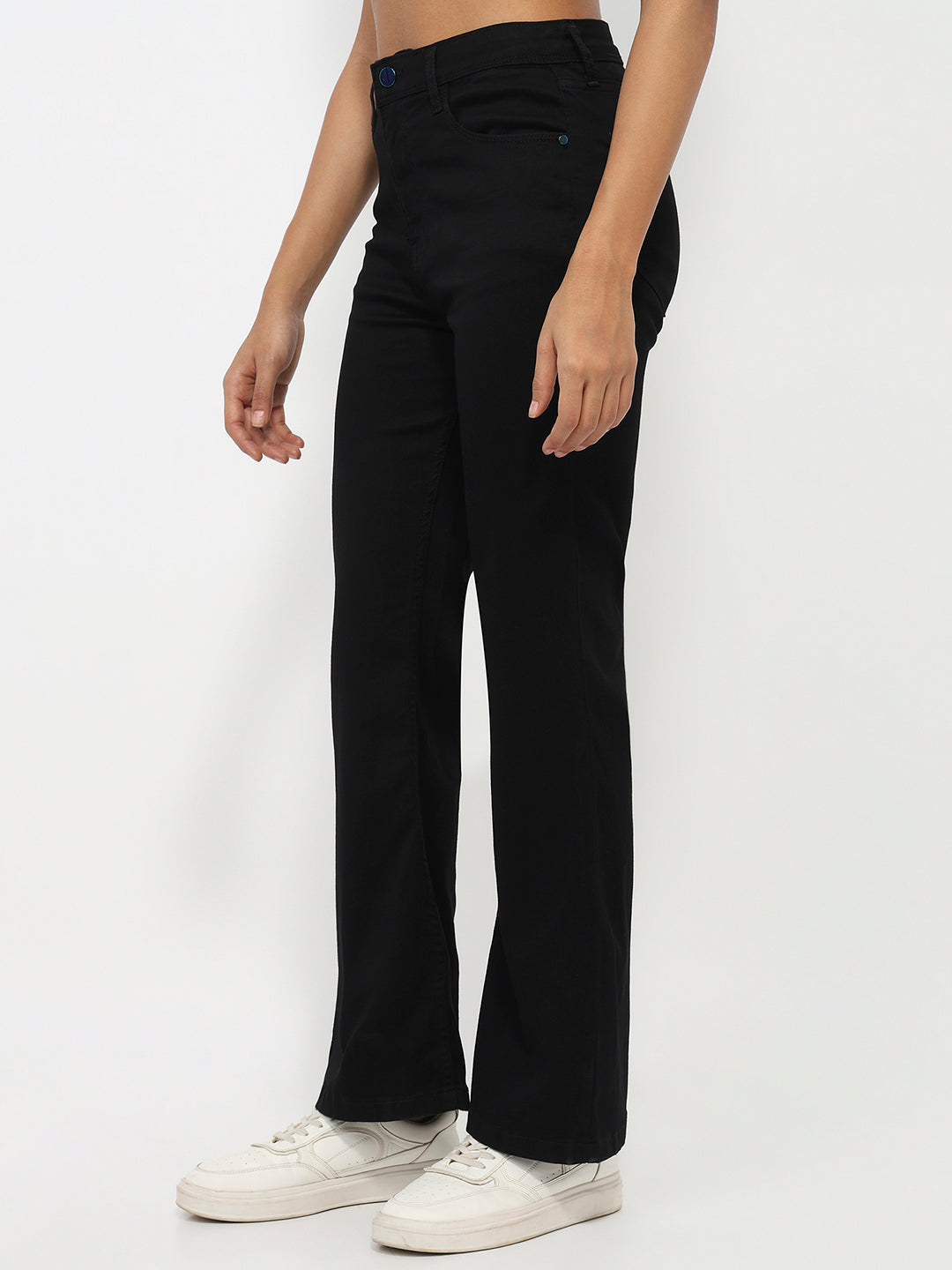 Women Black High-Rise Flare Jeans
