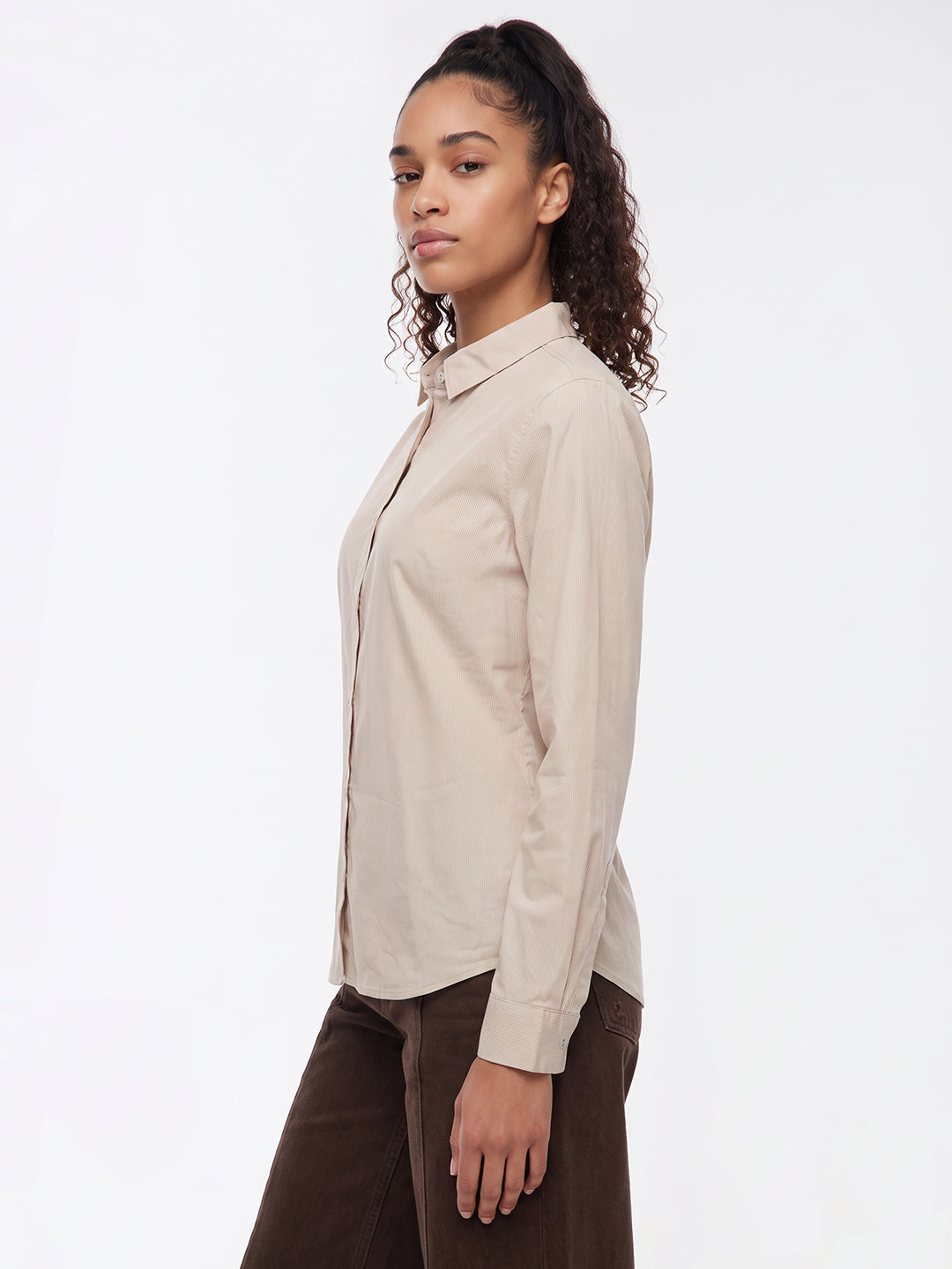 Beige Stripe Shirt