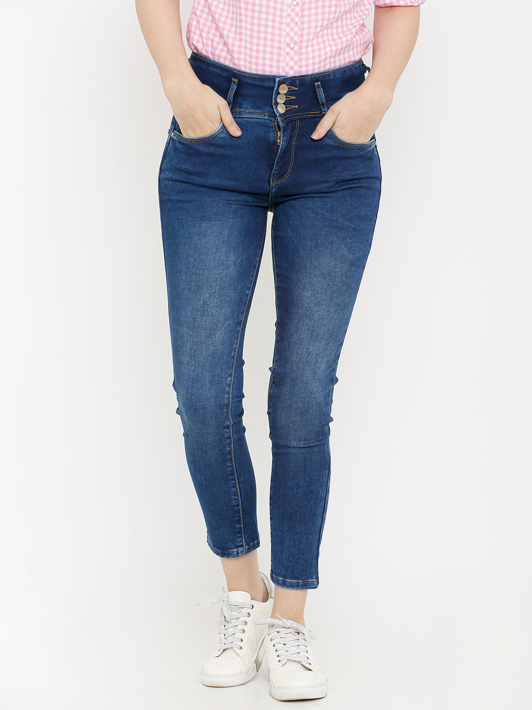 Women Blue Super High-Rise Slim Fit Jeans