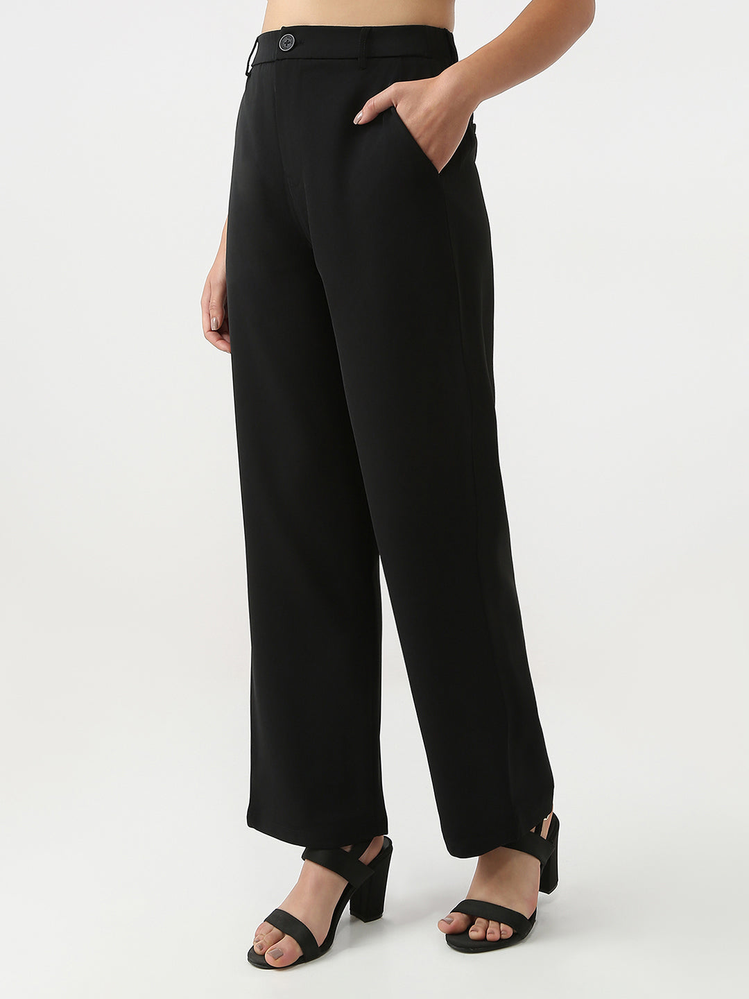 Women High-Rise Wide Leg Trousers