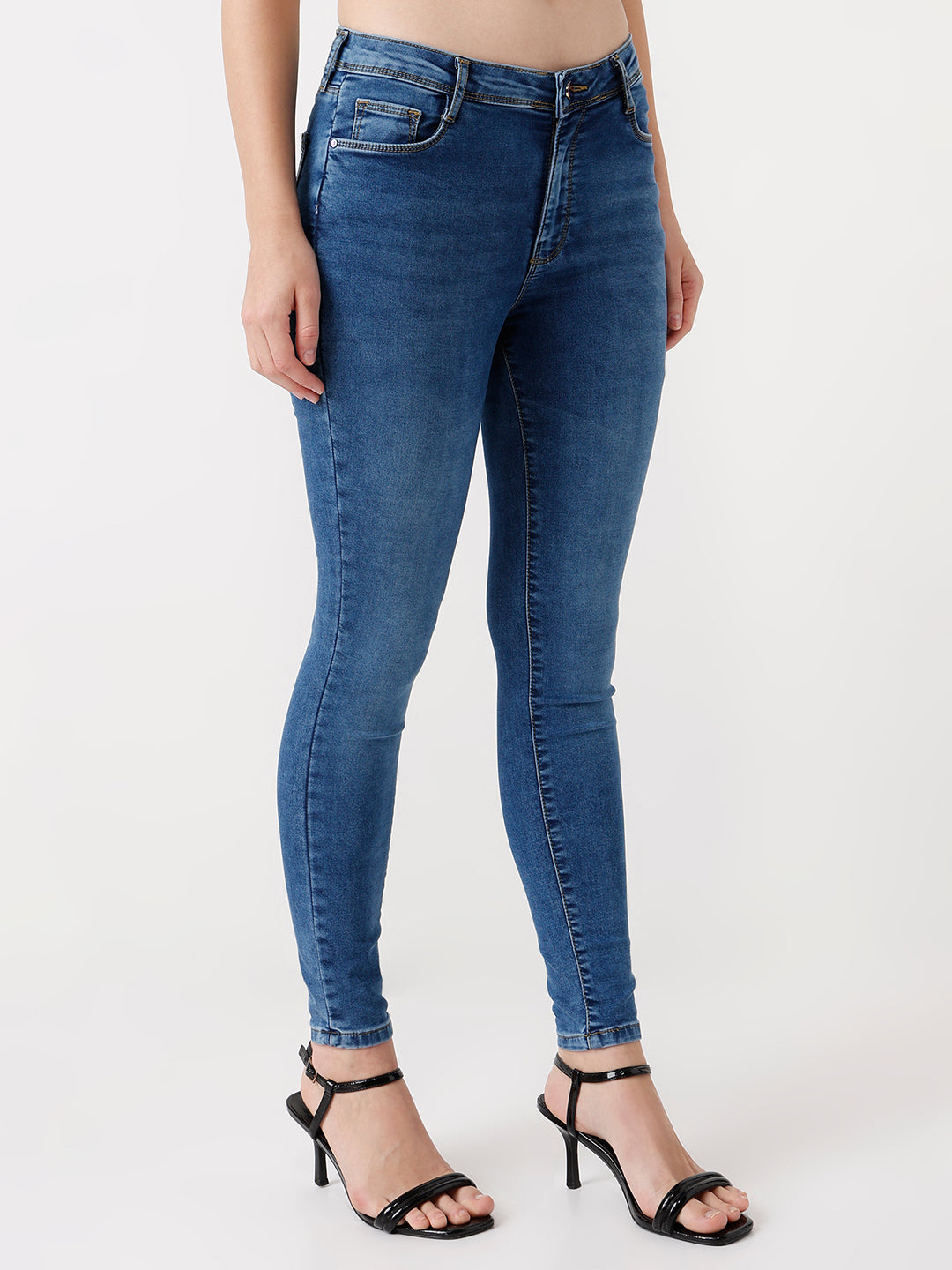 Women Blue High-Rise Skinny Jeans