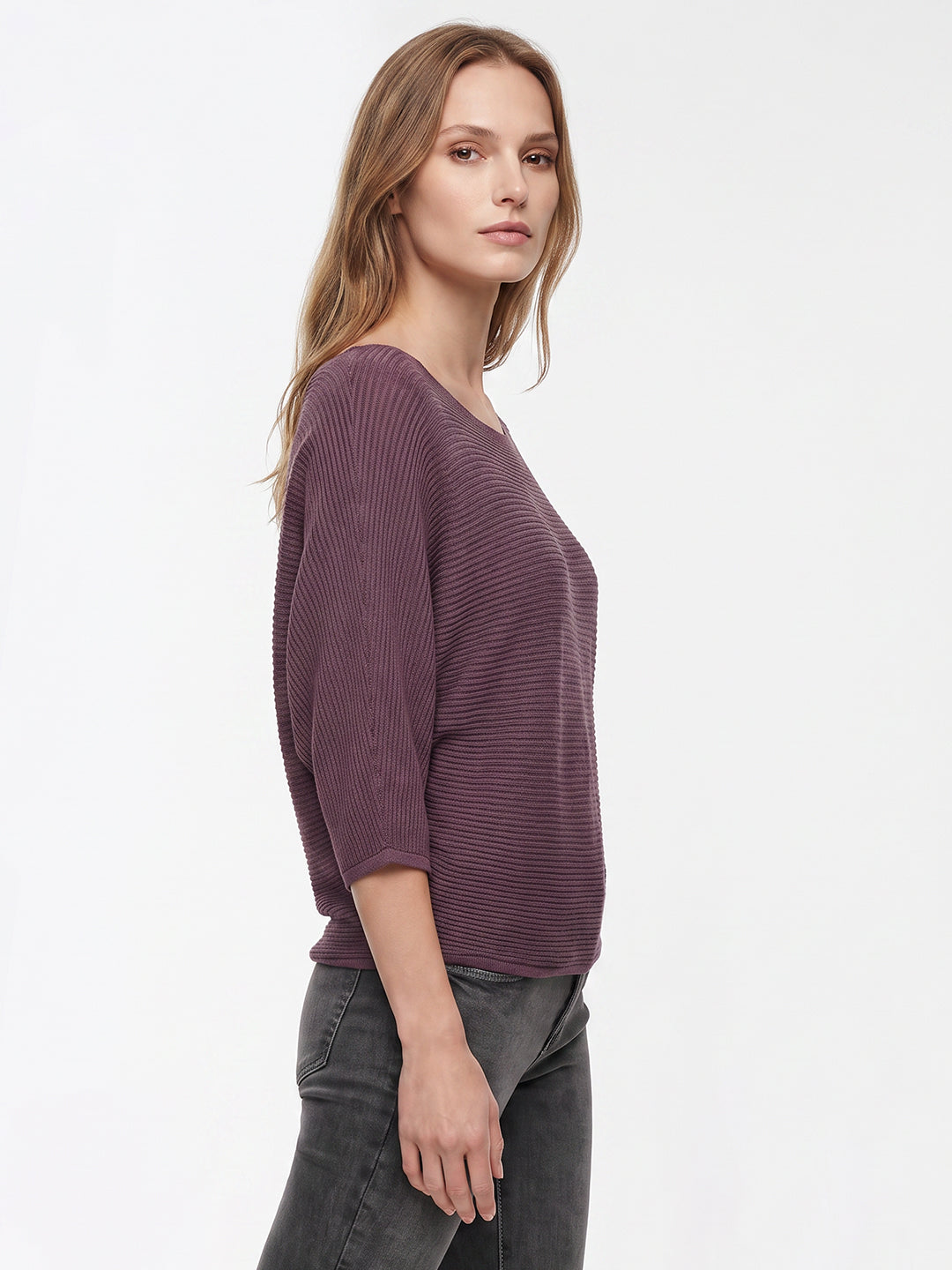 Women Mauve Batsleeve Top