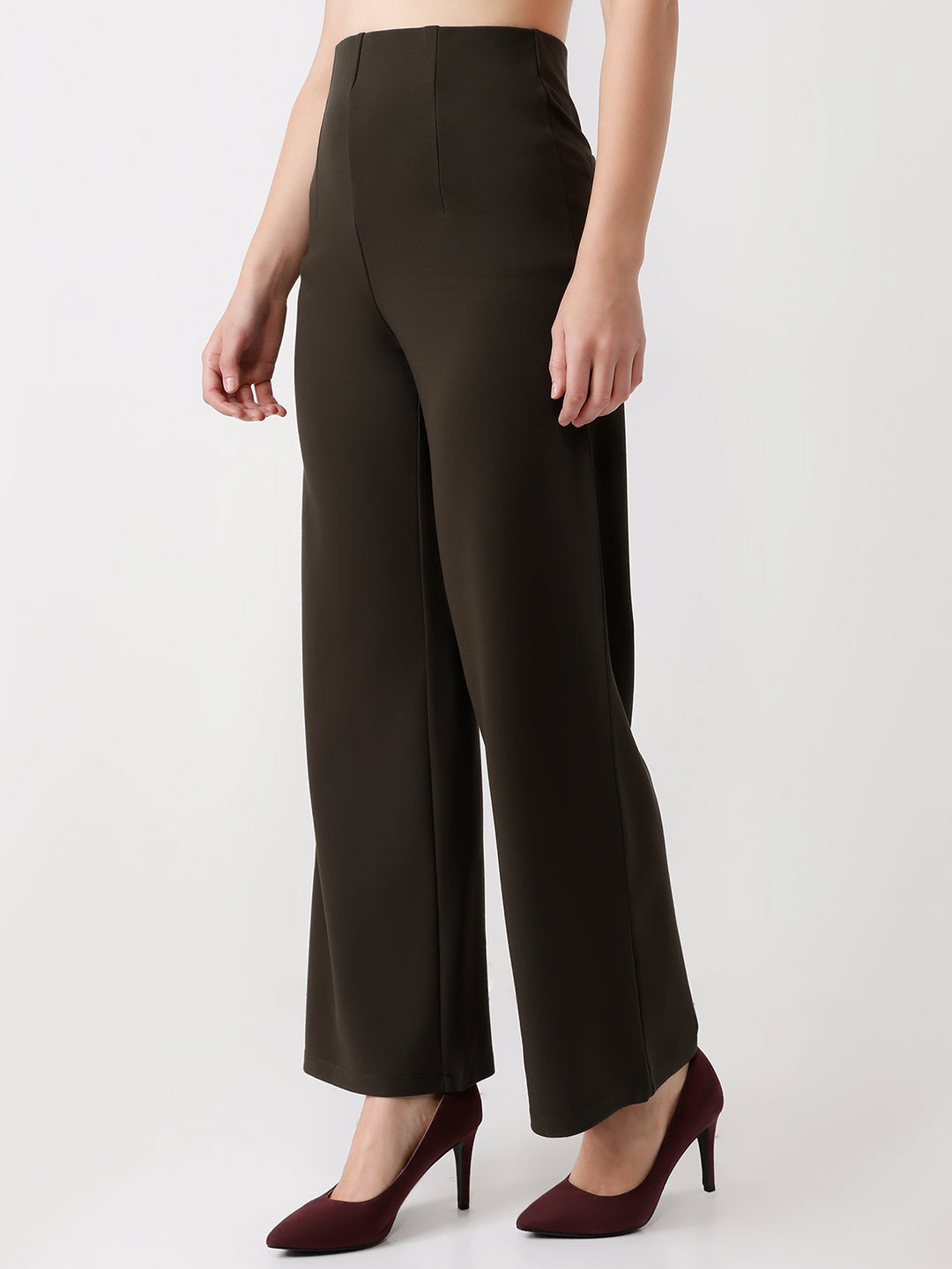 Women Olive Wide Led Treggings