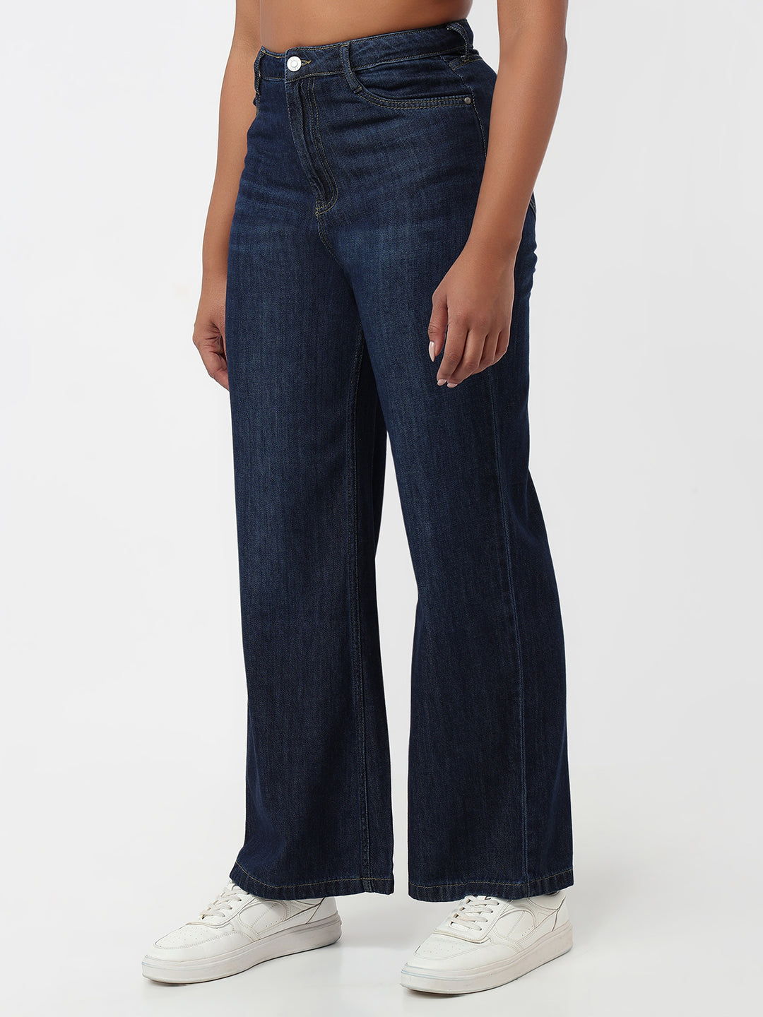 Blue High-Rise Super Wide Leg Jeans