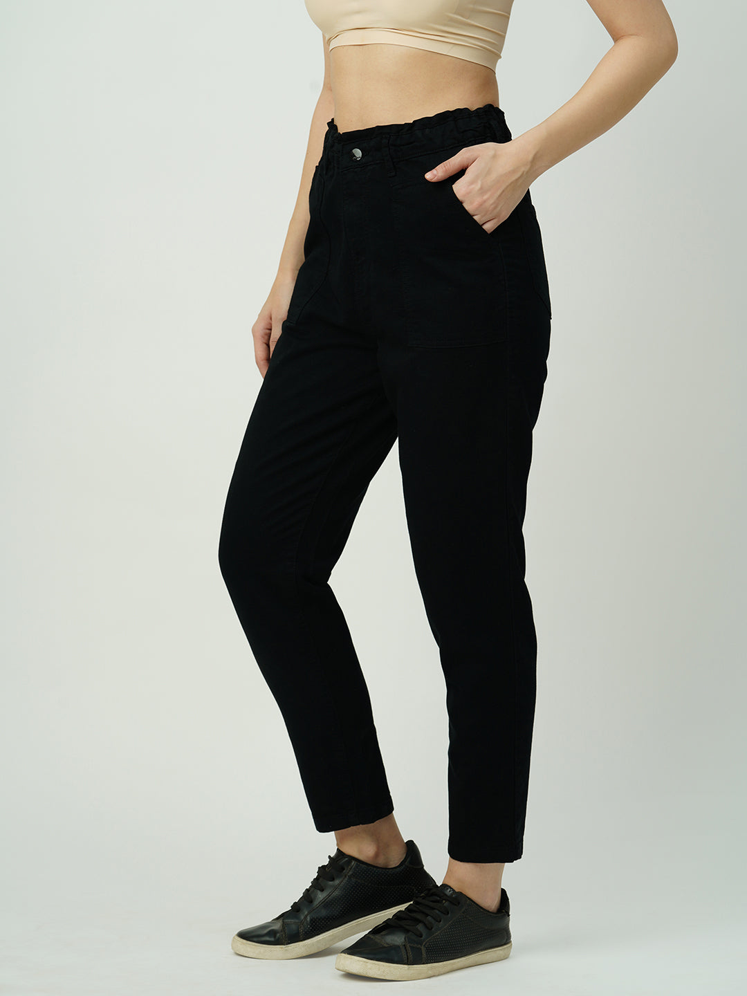 Women Black High-Rise Baggy Fit Jeans