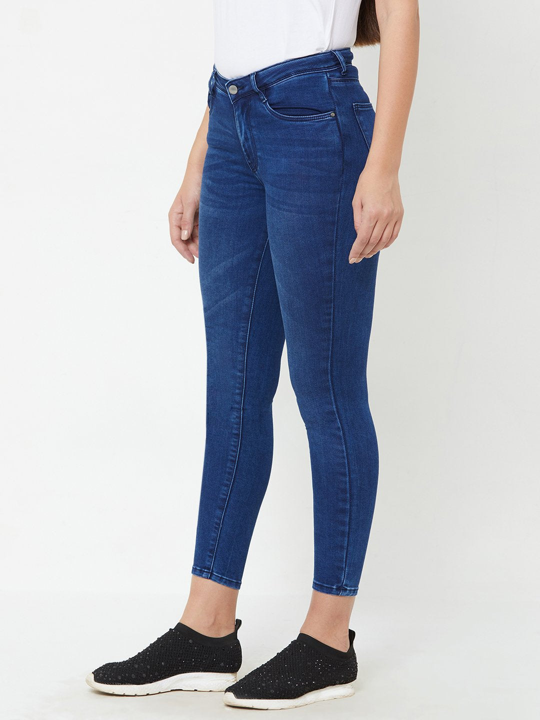 Women Mid-Rise Skinny Crop Jeans