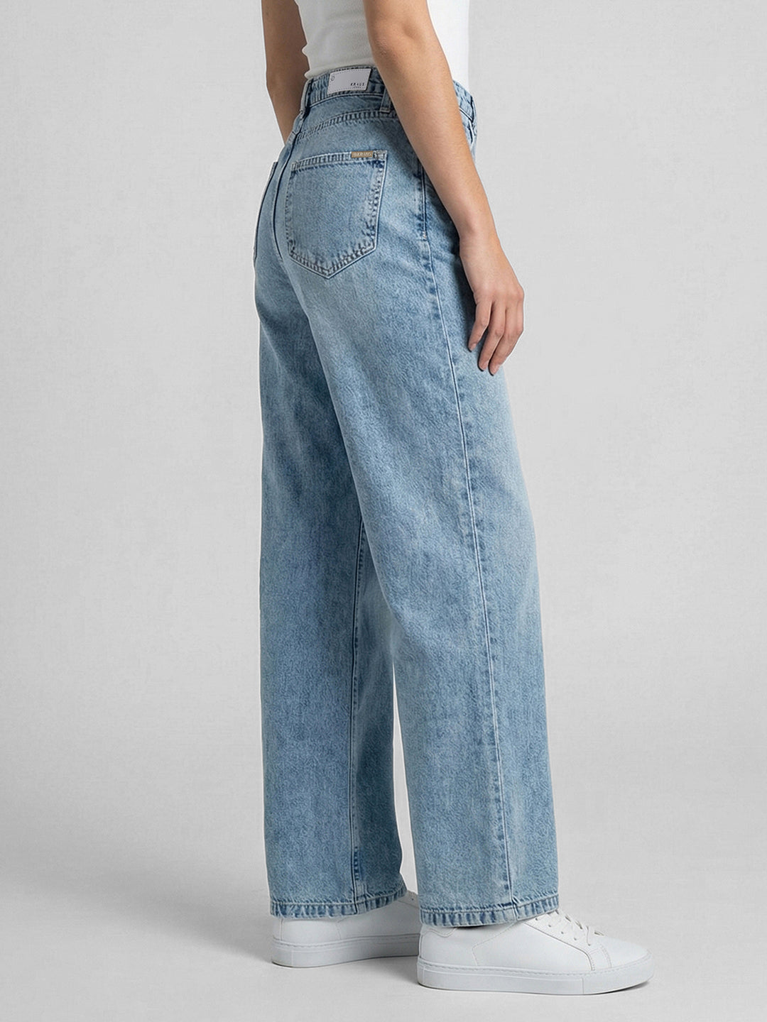 Women Blue High-Rise Wide Leg Jeans