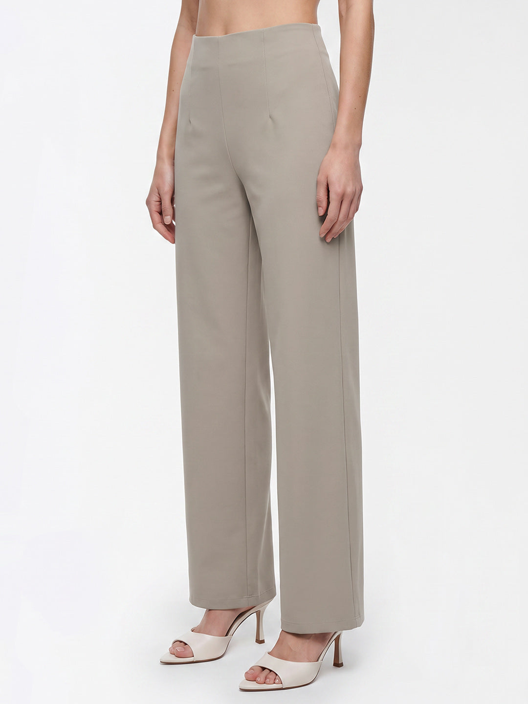 Women Light Fawn Wide Leg Treggings