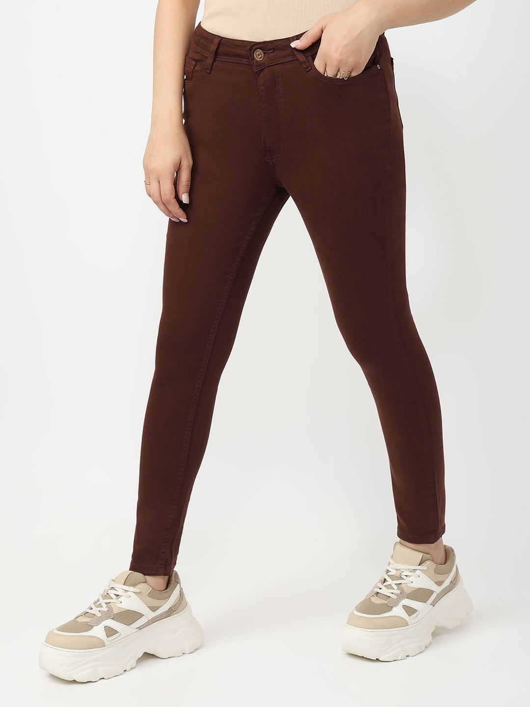Women Sepia High-Rise Skinny Jeans