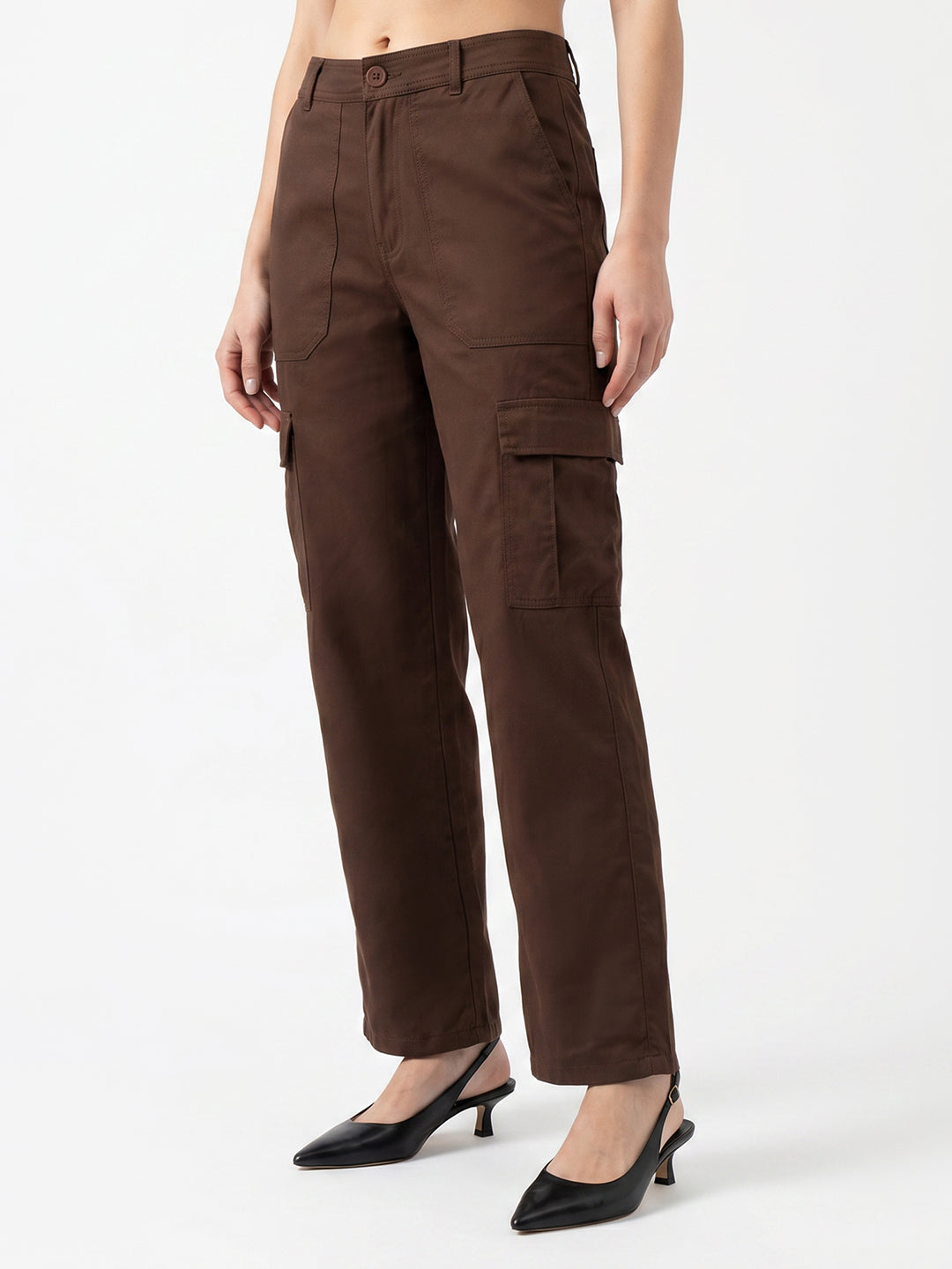Women Sepia Mid-Rise Cargo