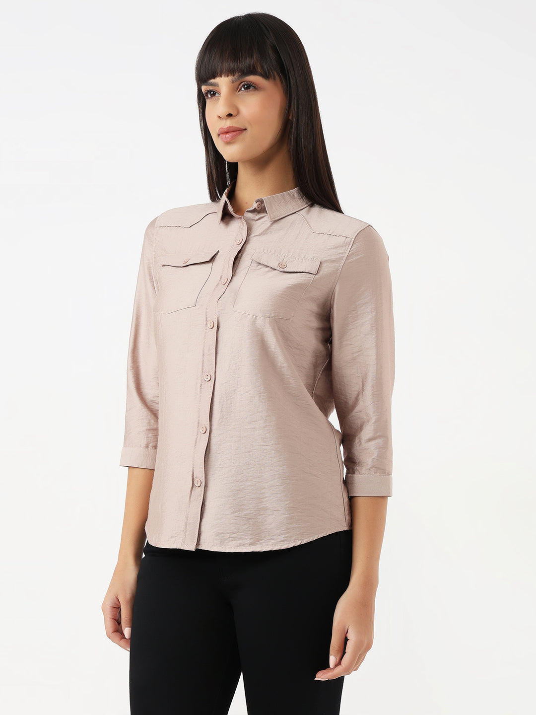 Women Gray Daze Slim Shirt