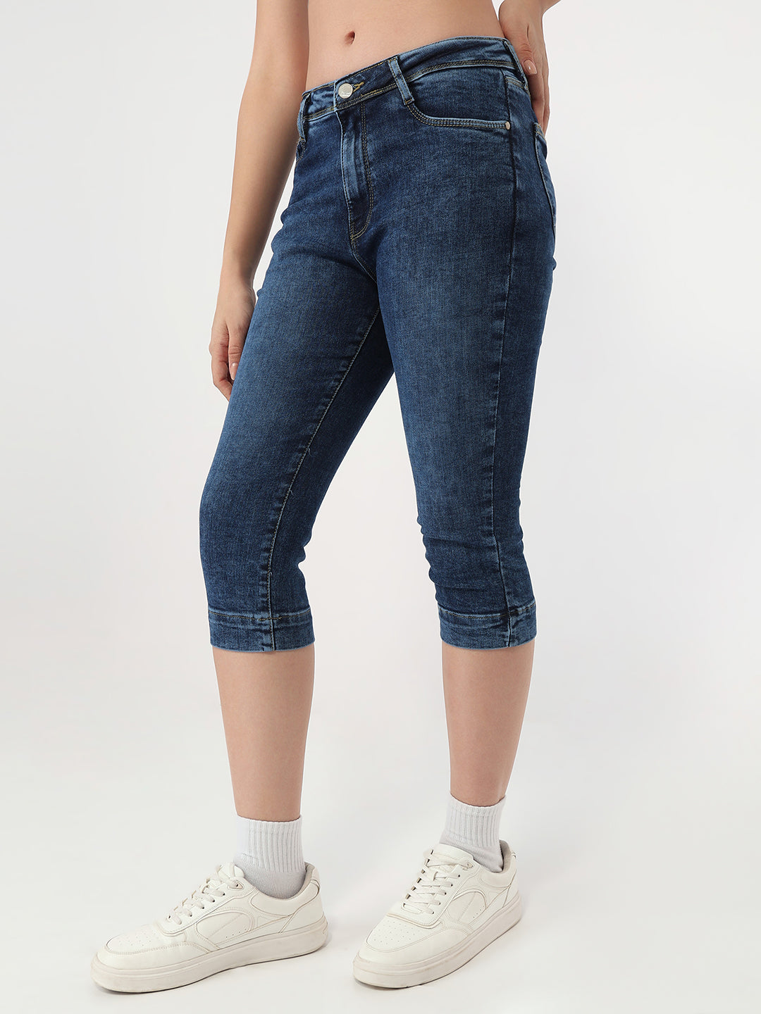 Women Blue Capri
