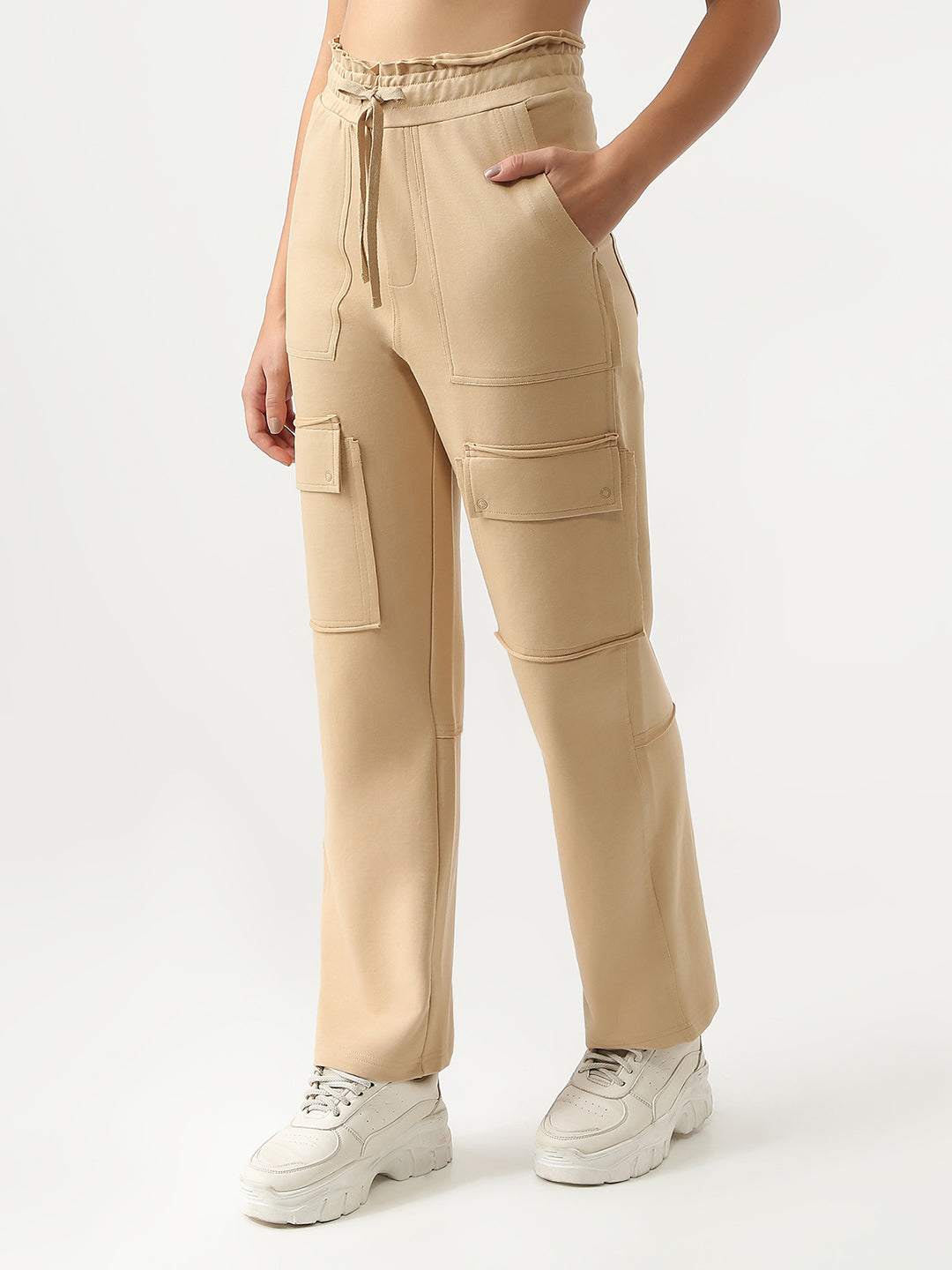Women Beige Mid-Rise Skinny Athleisure