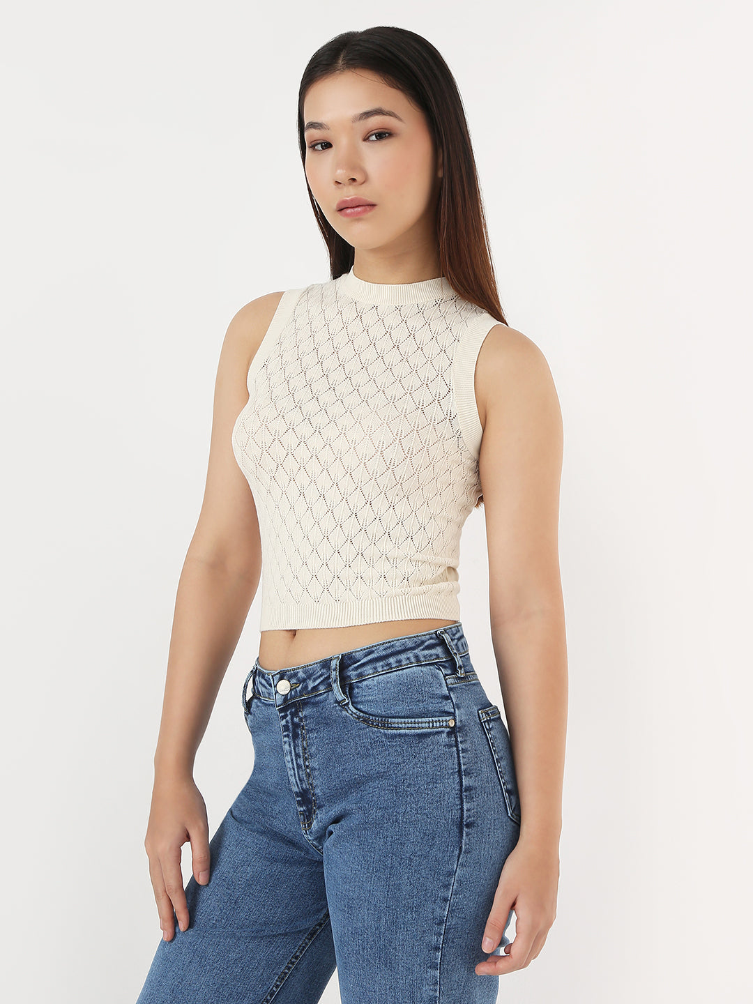 Women Ivory Slim Tank Top
