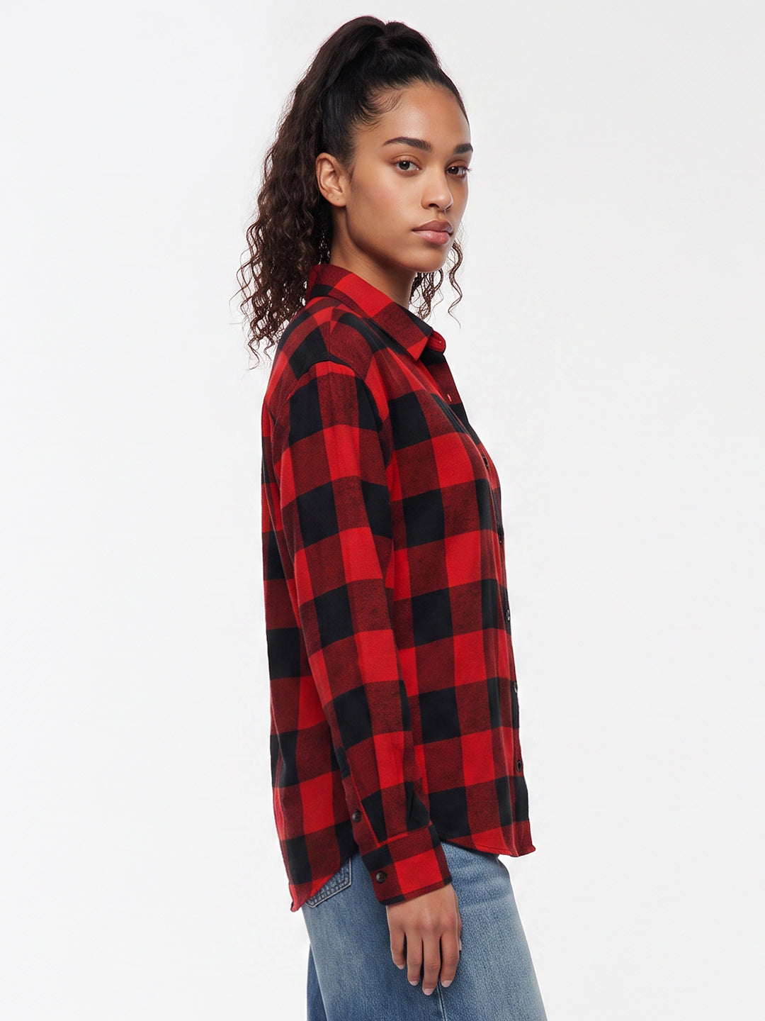 Red/Black Oversized Checked Shirt