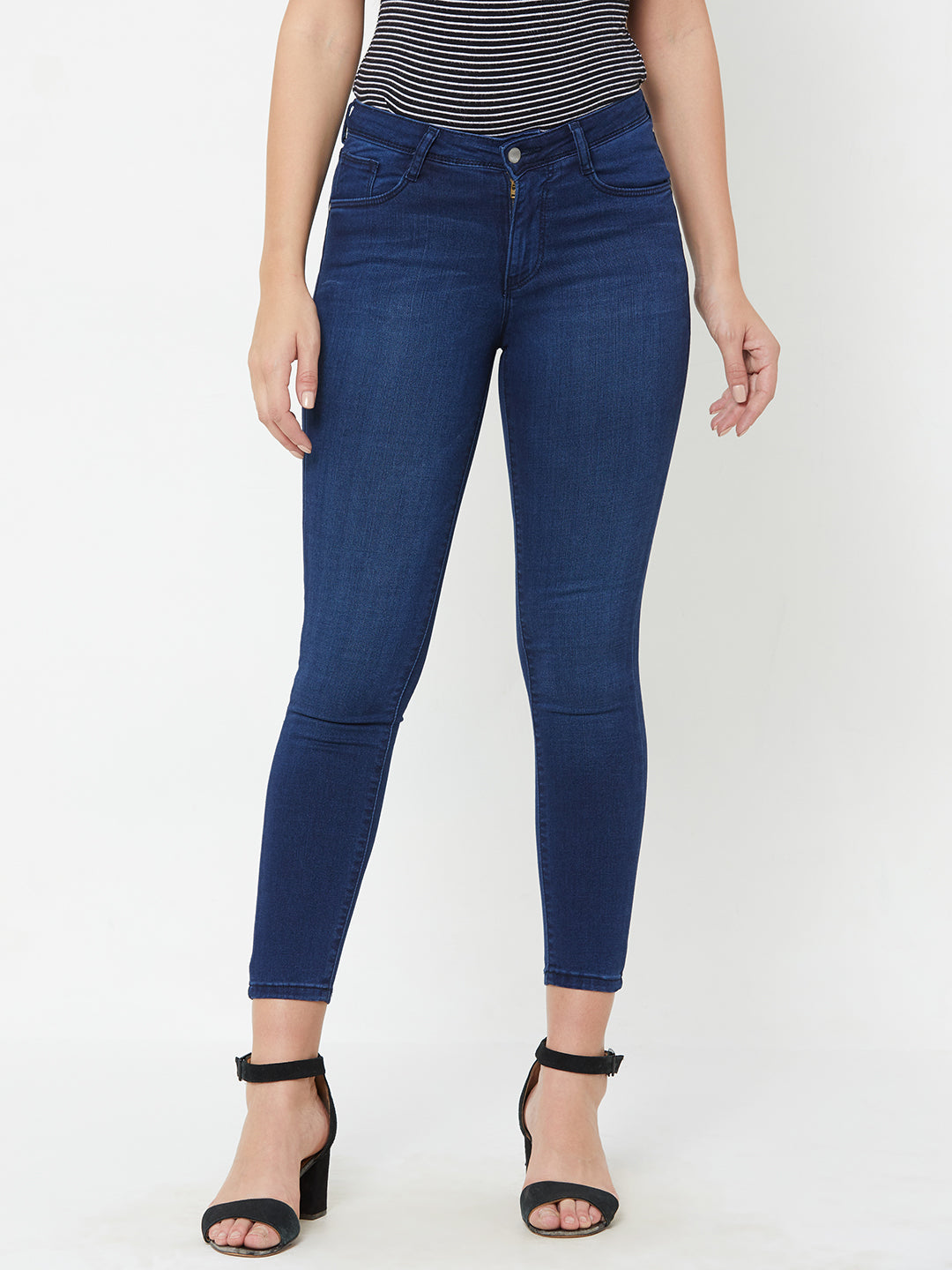 Women Blue Mid-Rise Skinny Jeans