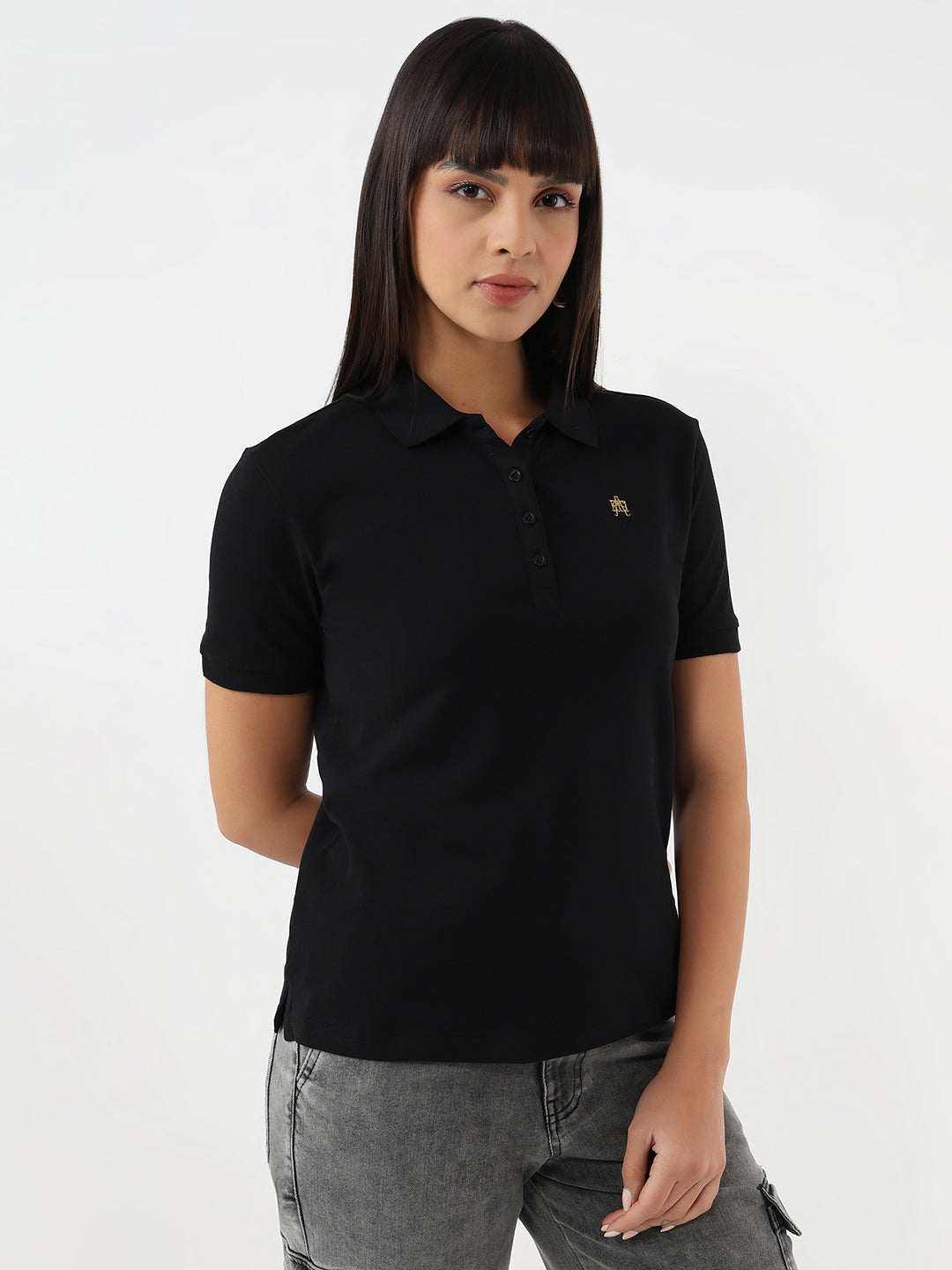 Women Black Slim Fit T-Shirt