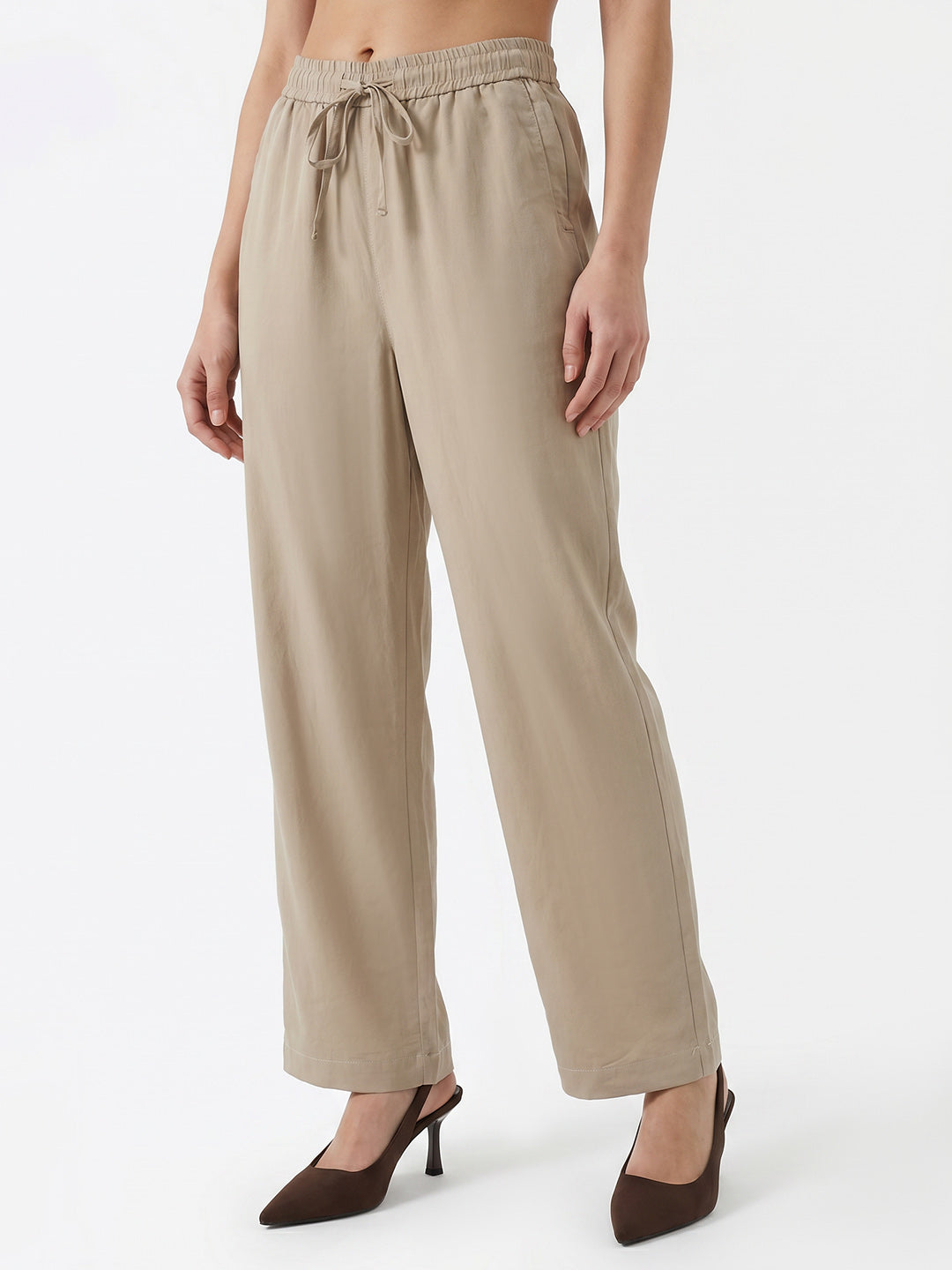 Women Beige Joggers