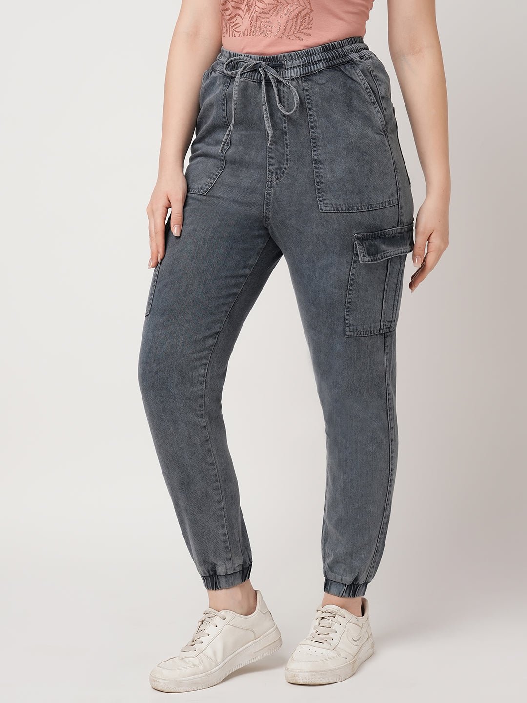 Women Grey Cargo Joggers