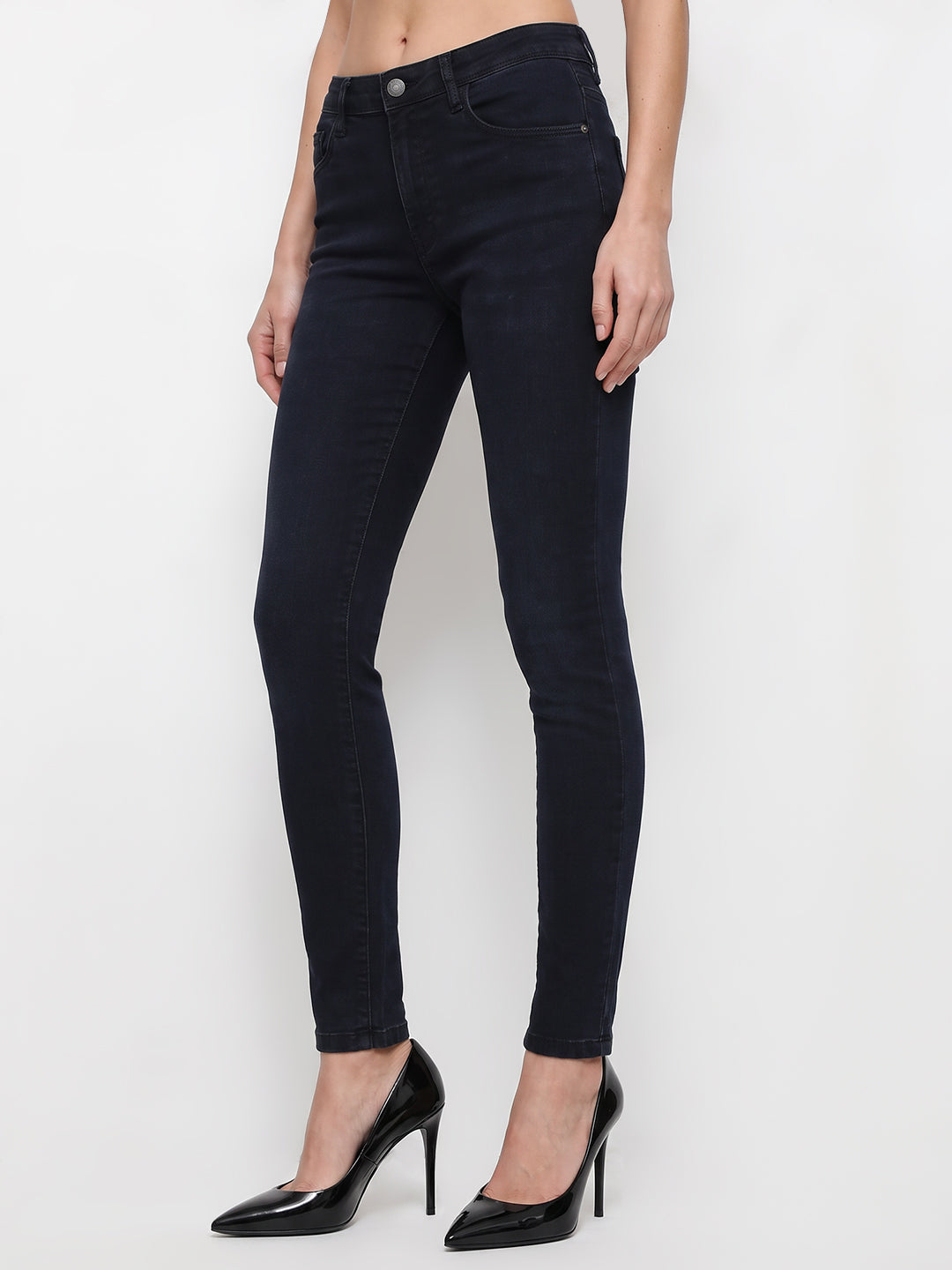 Women Dark Blue High-Rise Skinny Jeans