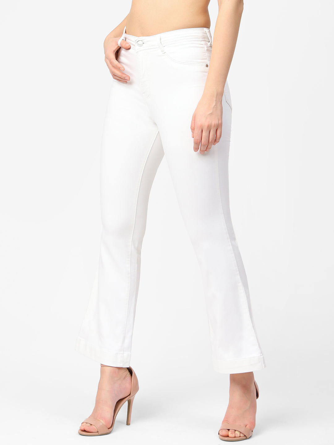 Women White High-Rise Flare Jeans