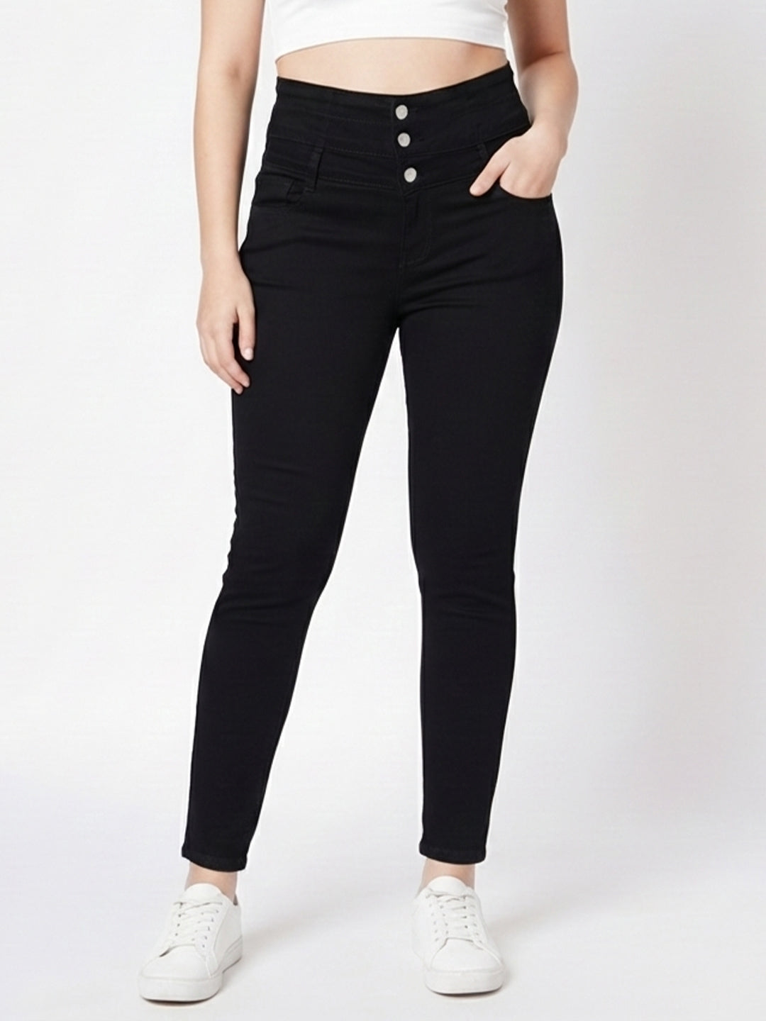 Women Black Super High-Rise Super Skinny Jeans