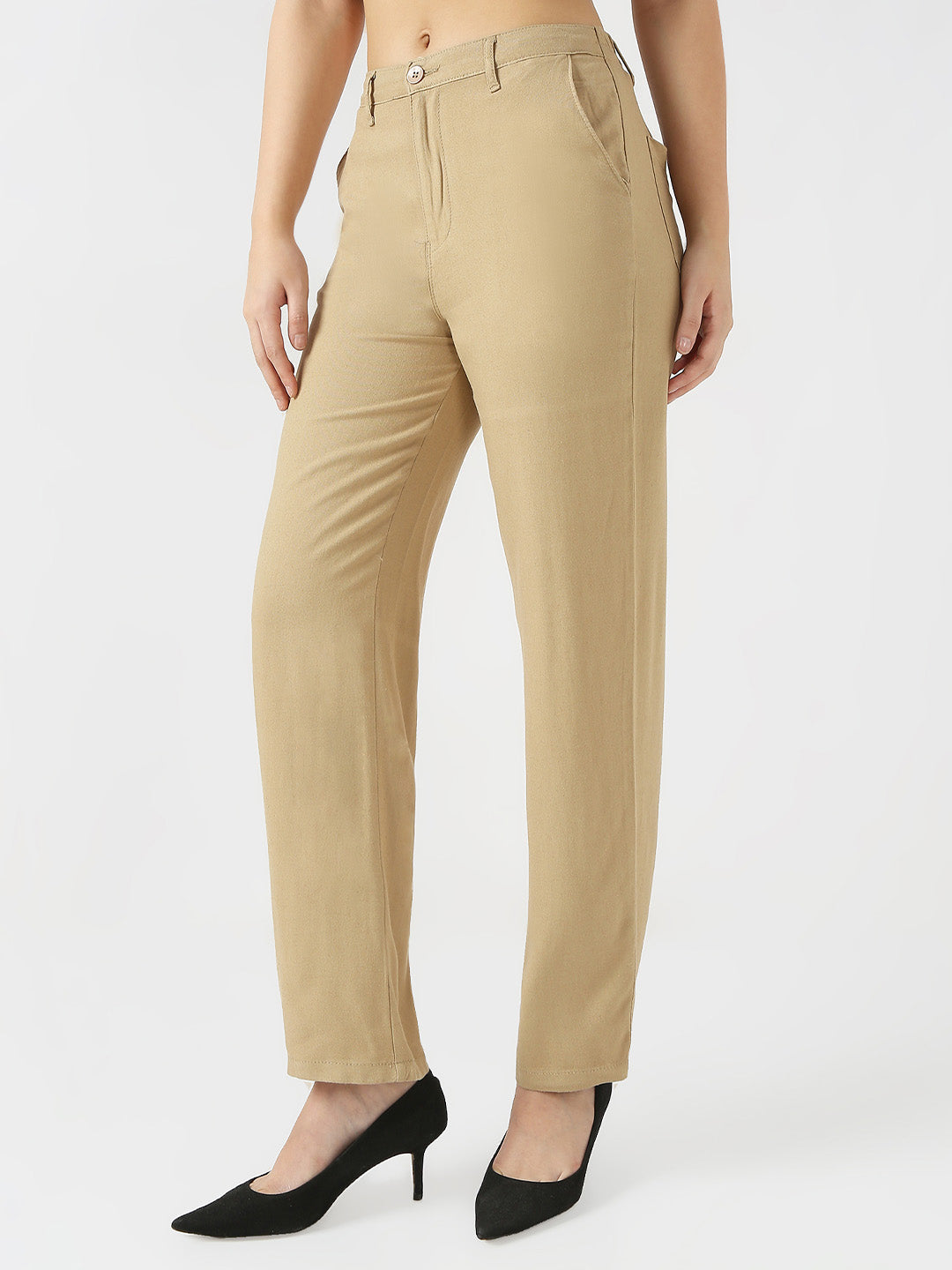 Women High-Rise Loose Straight Fit Korean Pants
