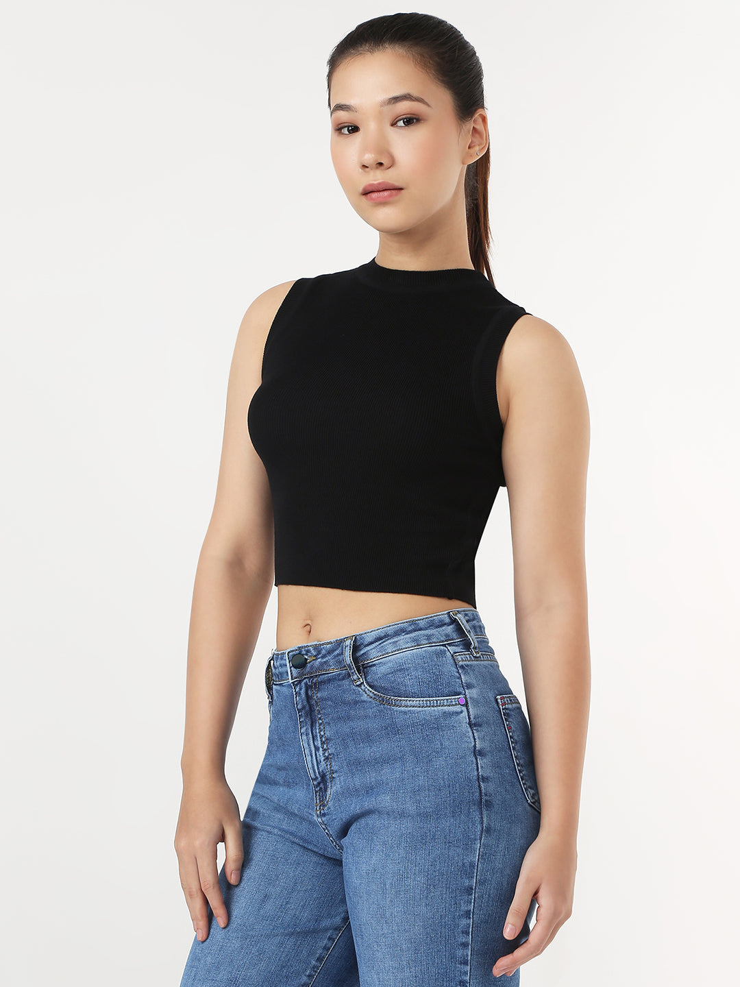 Women Black Slim Tank Top